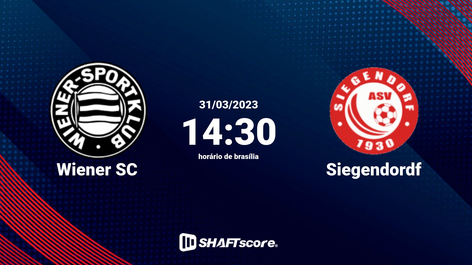 Estatísticas do jogo Wiener SC vs Siegendordf 31.03 14:30