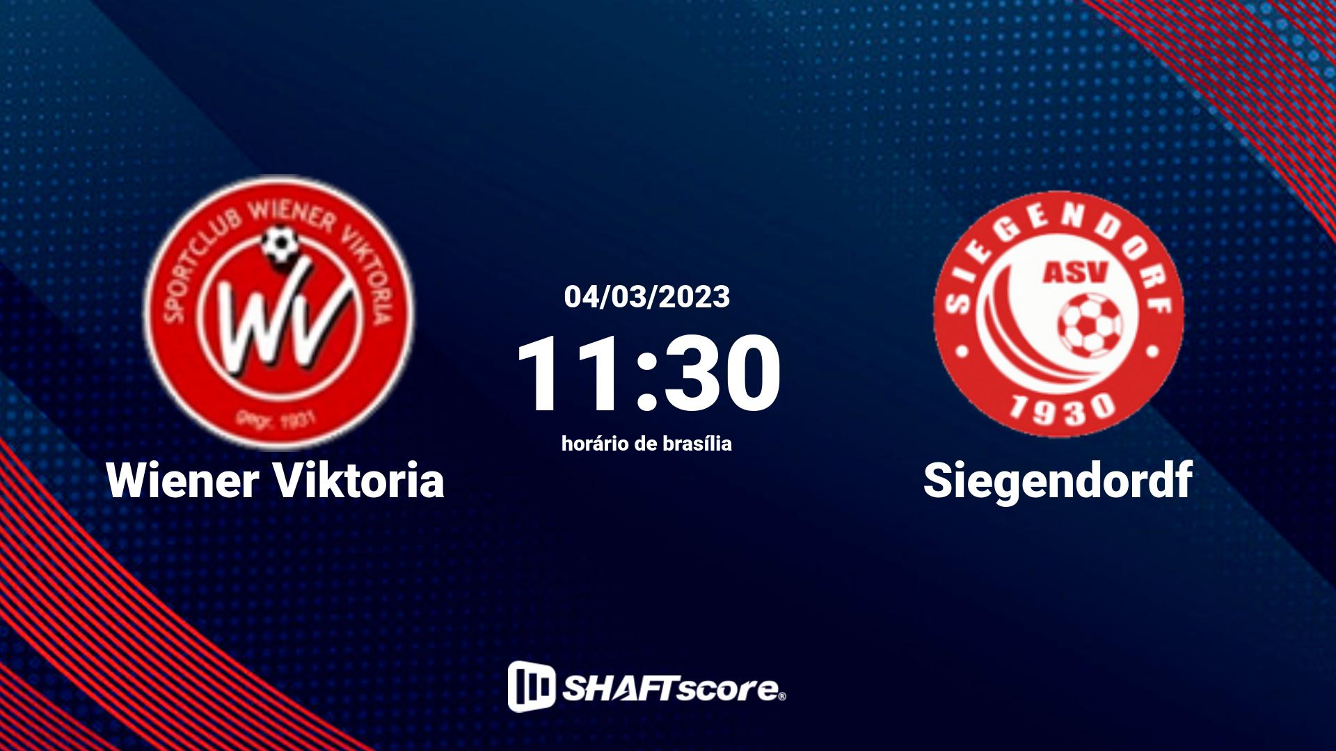 Estatísticas do jogo Wiener Viktoria vs Siegendordf 04.03 11:30