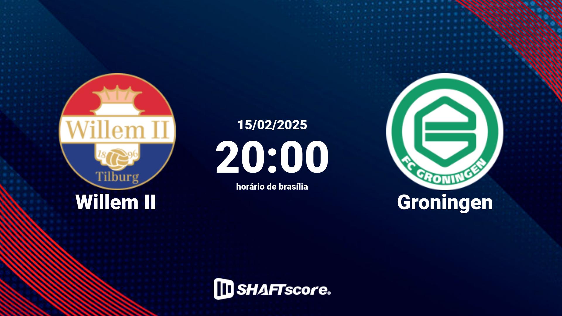 Estatísticas do jogo Willem II vs Groningen 15.02 20:00