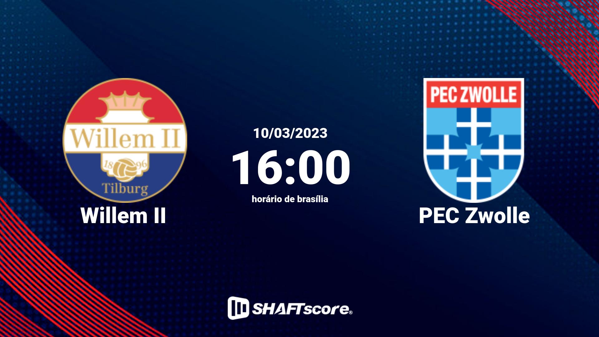 Estatísticas do jogo Willem II vs PEC Zwolle 10.03 16:00