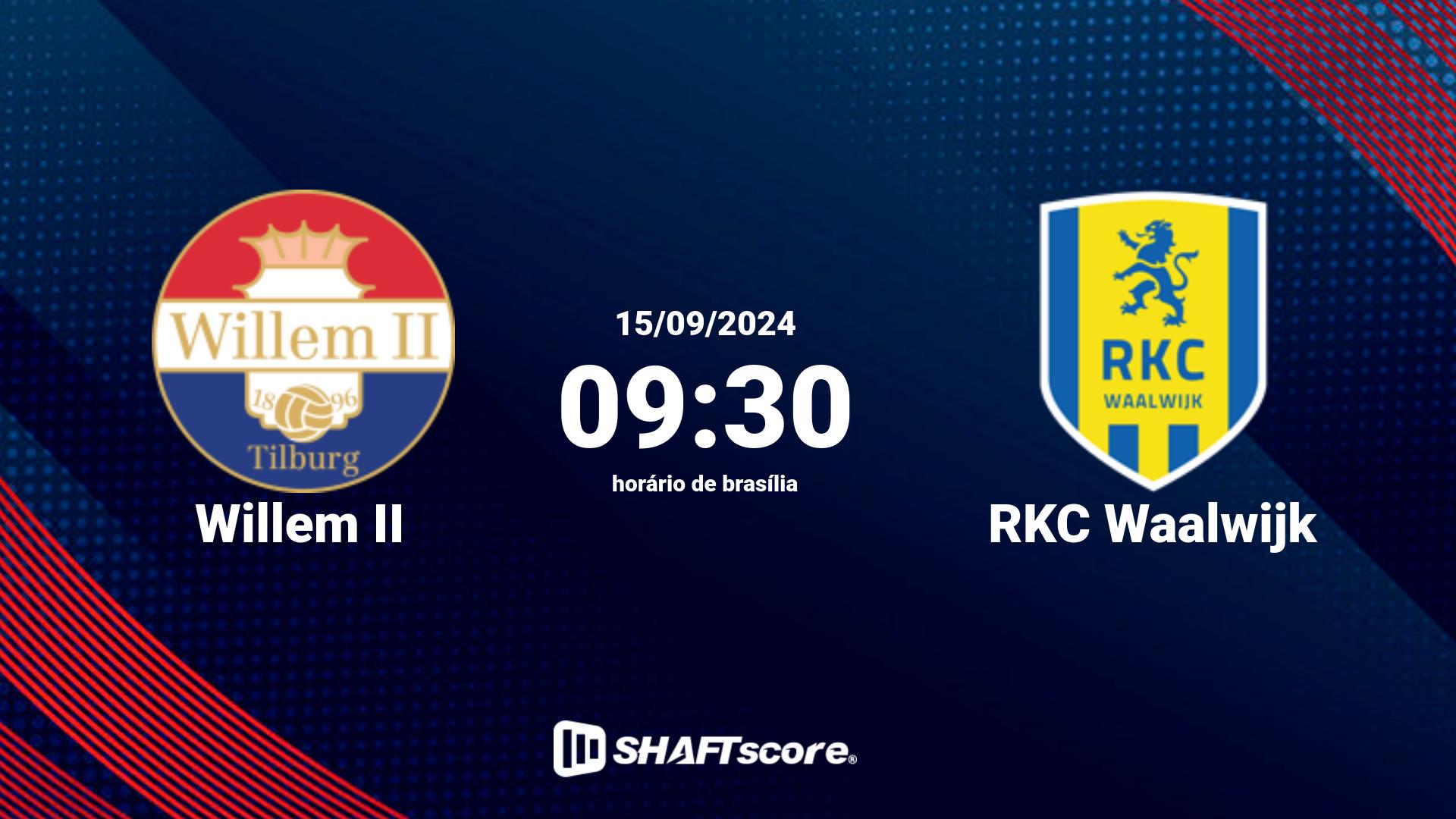 Estatísticas do jogo Willem II vs RKC Waalwijk 15.09 09:30