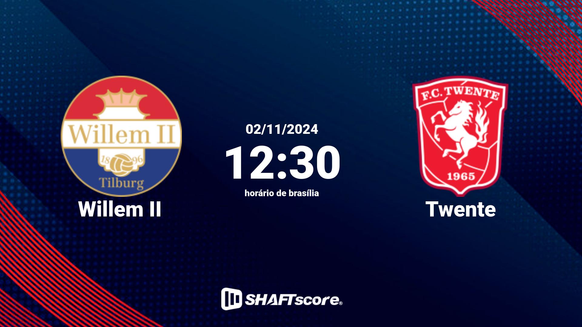 Estatísticas do jogo Willem II vs Twente 02.11 12:30