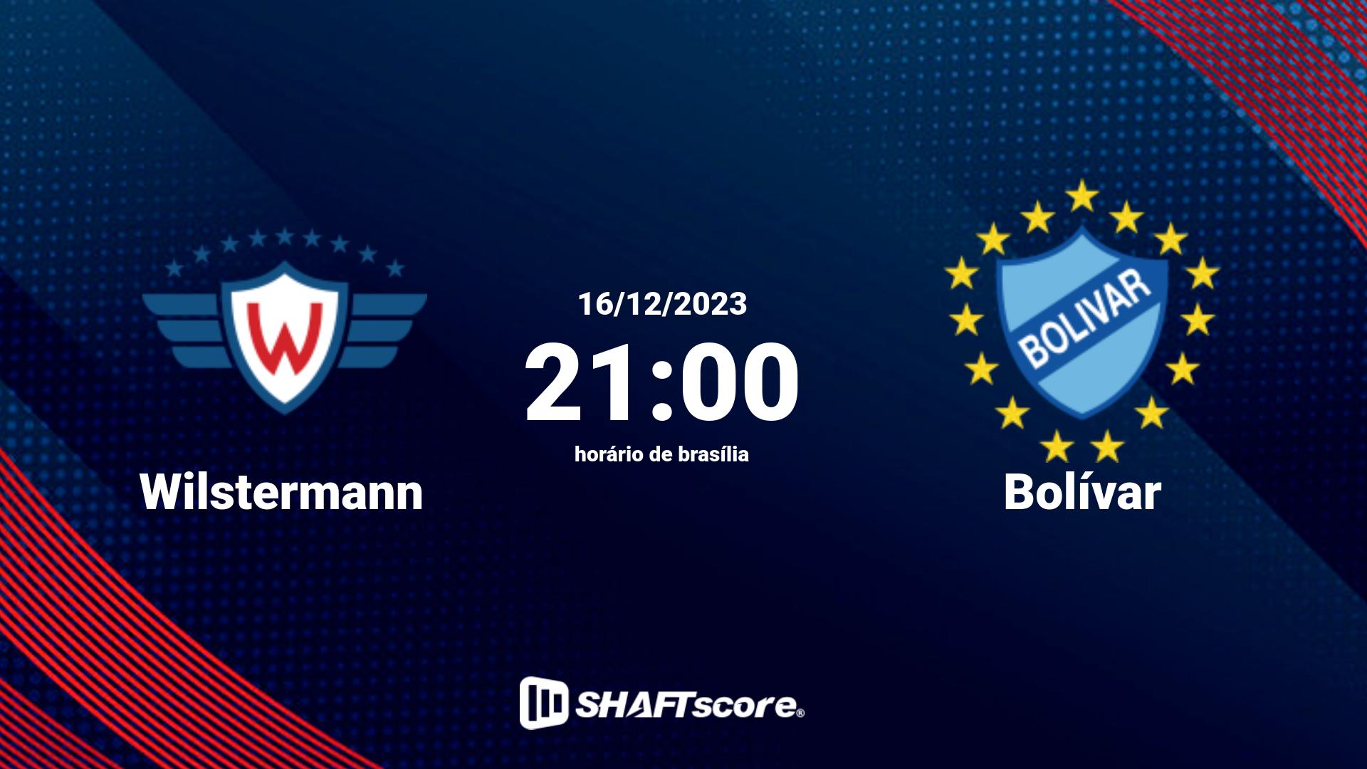 Estatísticas do jogo Wilstermann vs Bolívar 16.12 21:00
