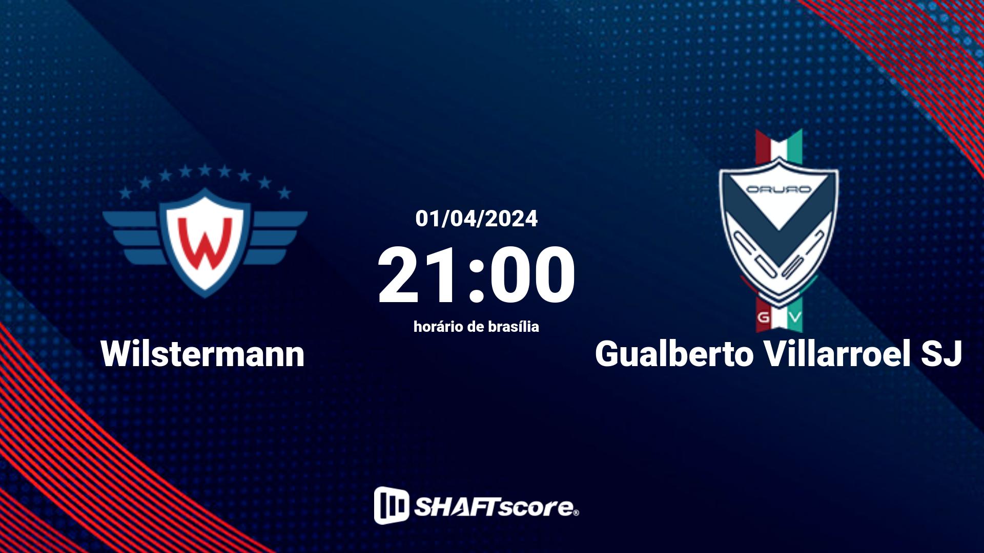 Estatísticas do jogo Wilstermann vs Gualberto Villarroel SJ 01.04 21:00