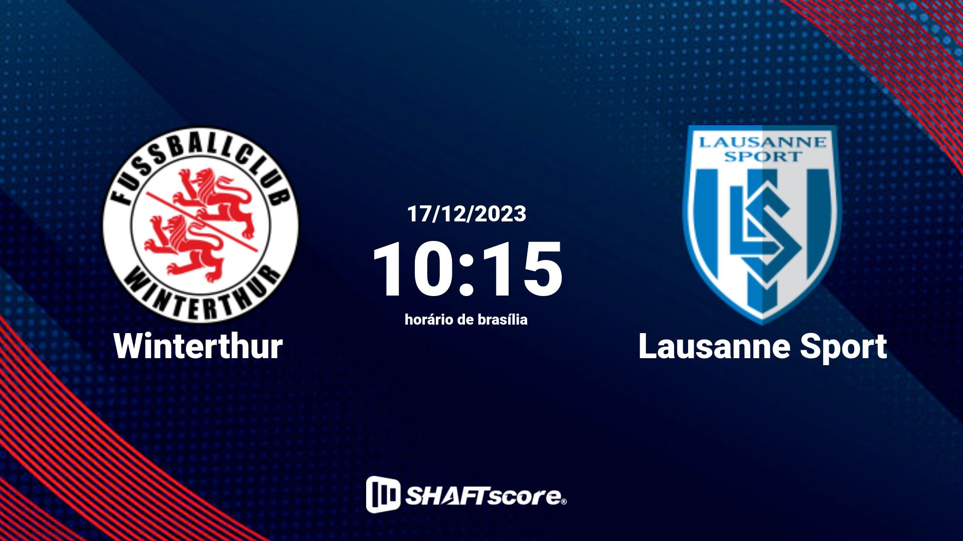 Estatísticas do jogo Winterthur vs Lausanne Sport 17.12 10:15