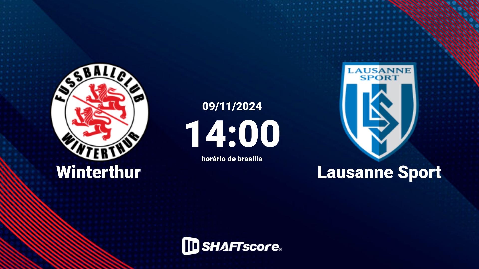 Estatísticas do jogo Winterthur vs Lausanne Sport 09.11 14:00