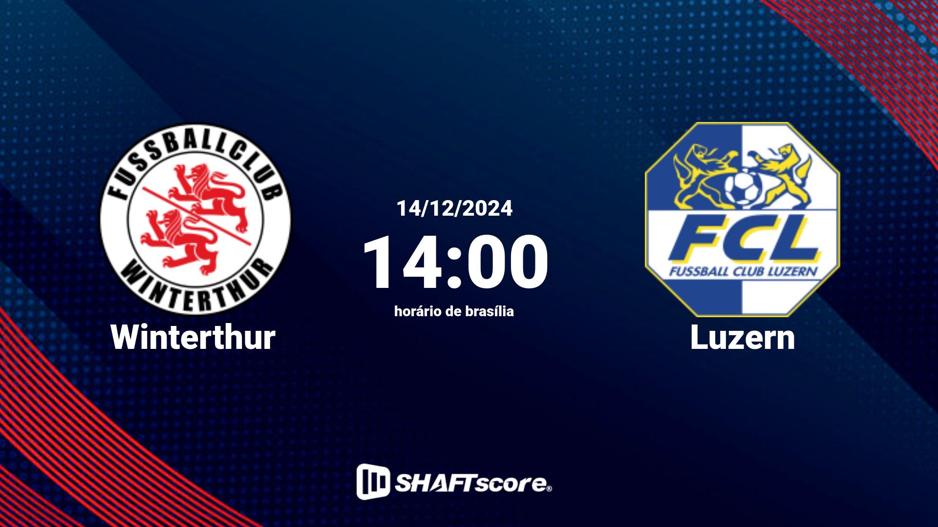 Estatísticas do jogo Winterthur vs Luzern 14.12 14:00