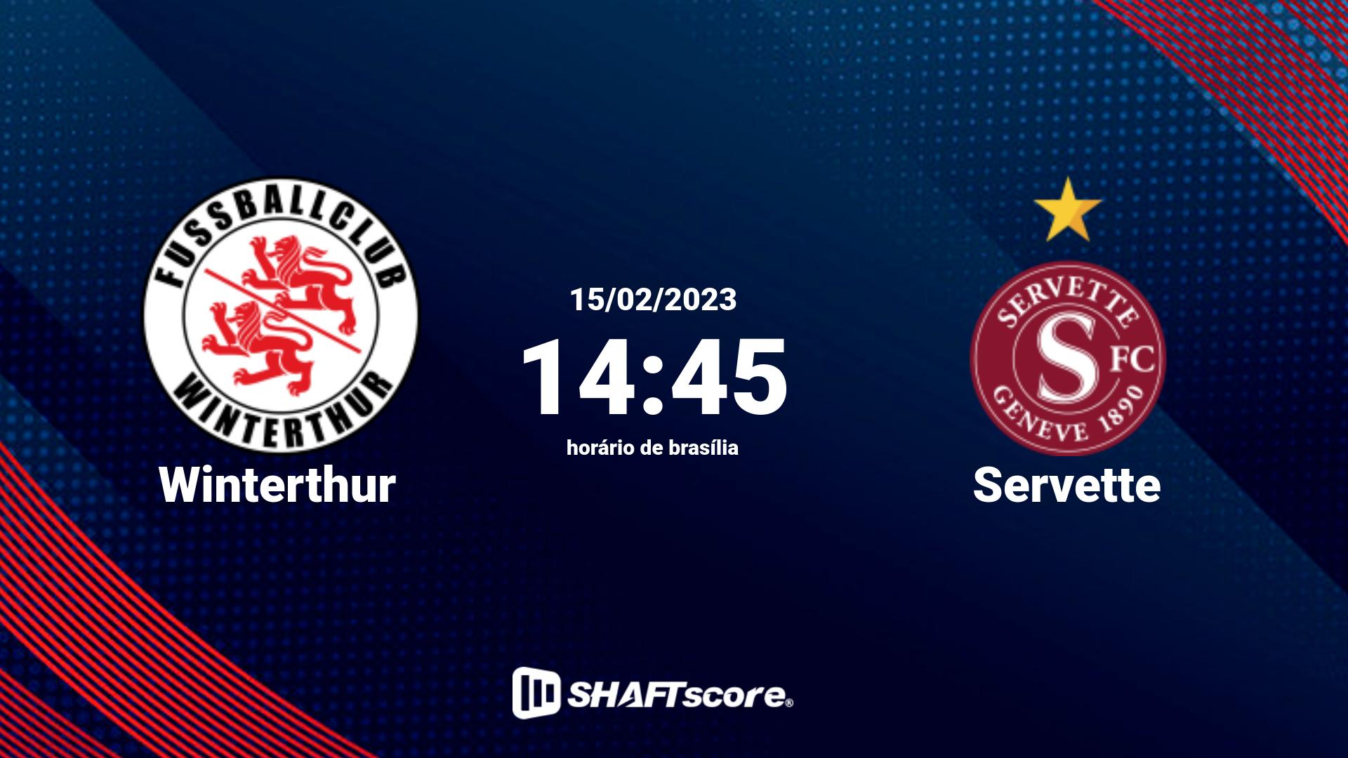 Estatísticas do jogo Winterthur vs Servette 15.02 14:45