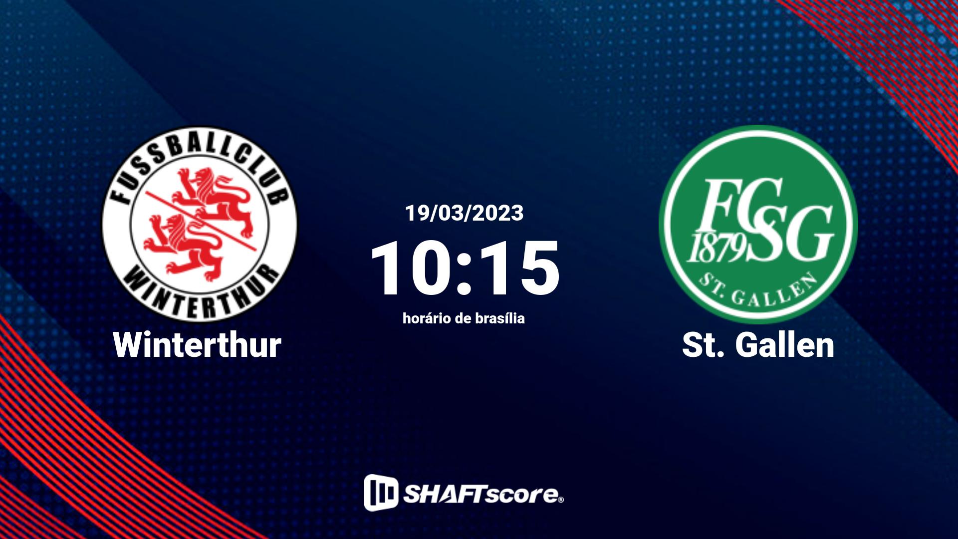 Estatísticas do jogo Winterthur vs St. Gallen 19.03 10:15