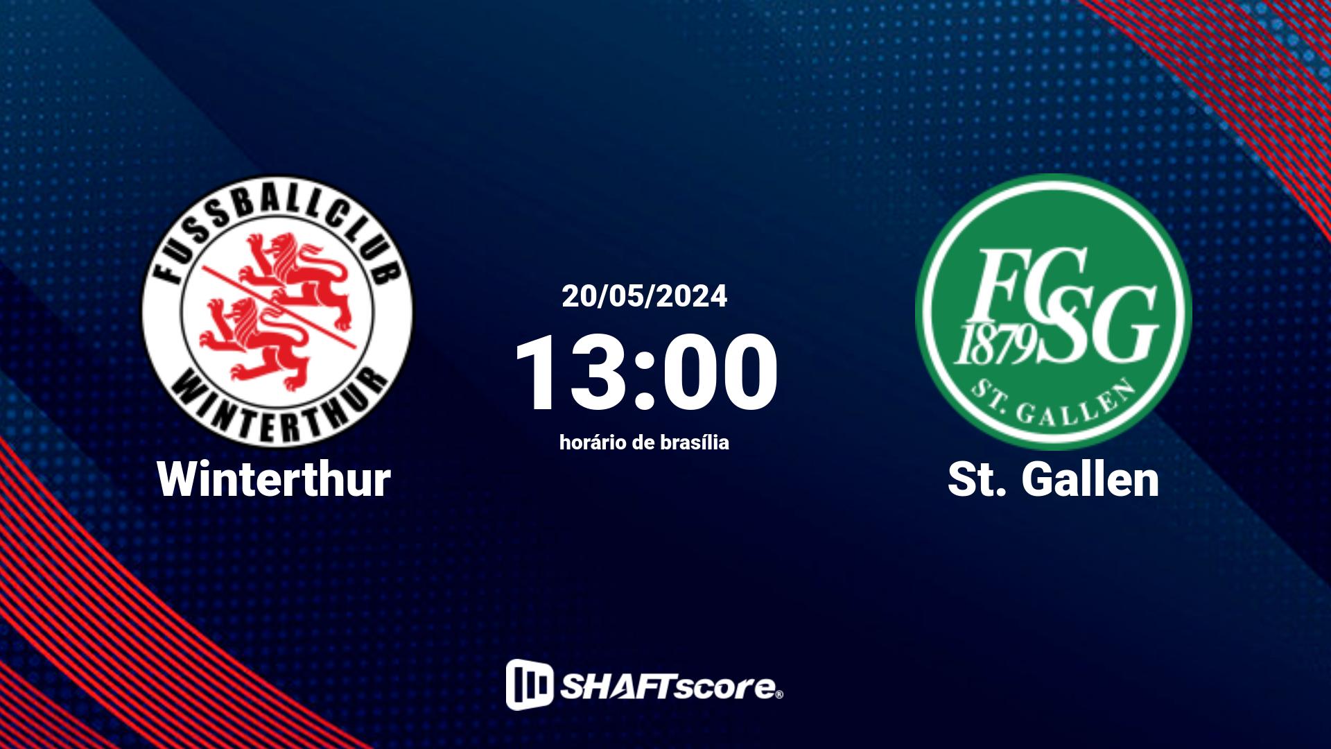 Estatísticas do jogo Winterthur vs St. Gallen 20.05 13:00