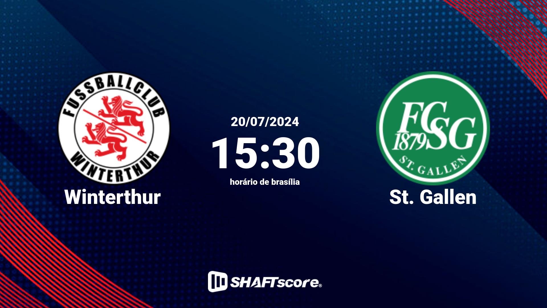 Estatísticas do jogo Winterthur vs St. Gallen 20.07 15:30