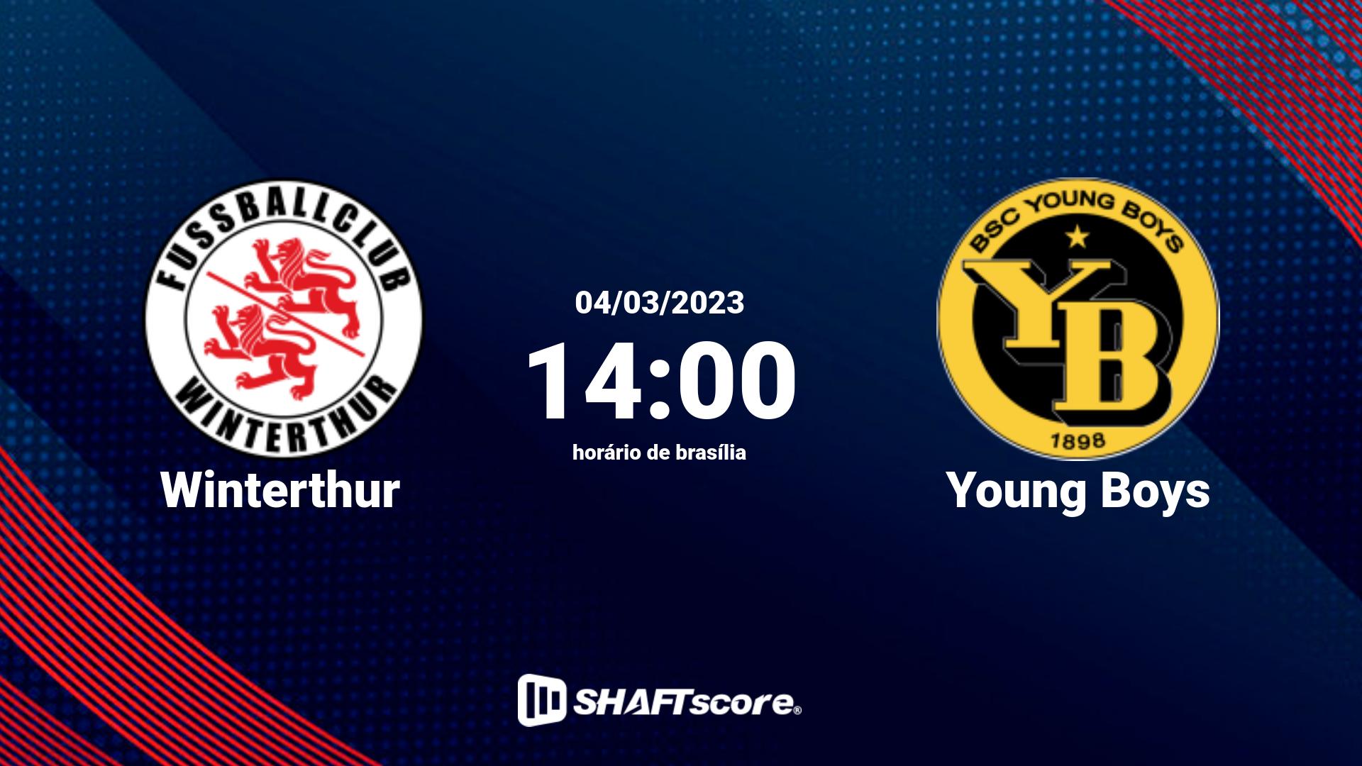 Estatísticas do jogo Winterthur vs Young Boys 04.03 14:00