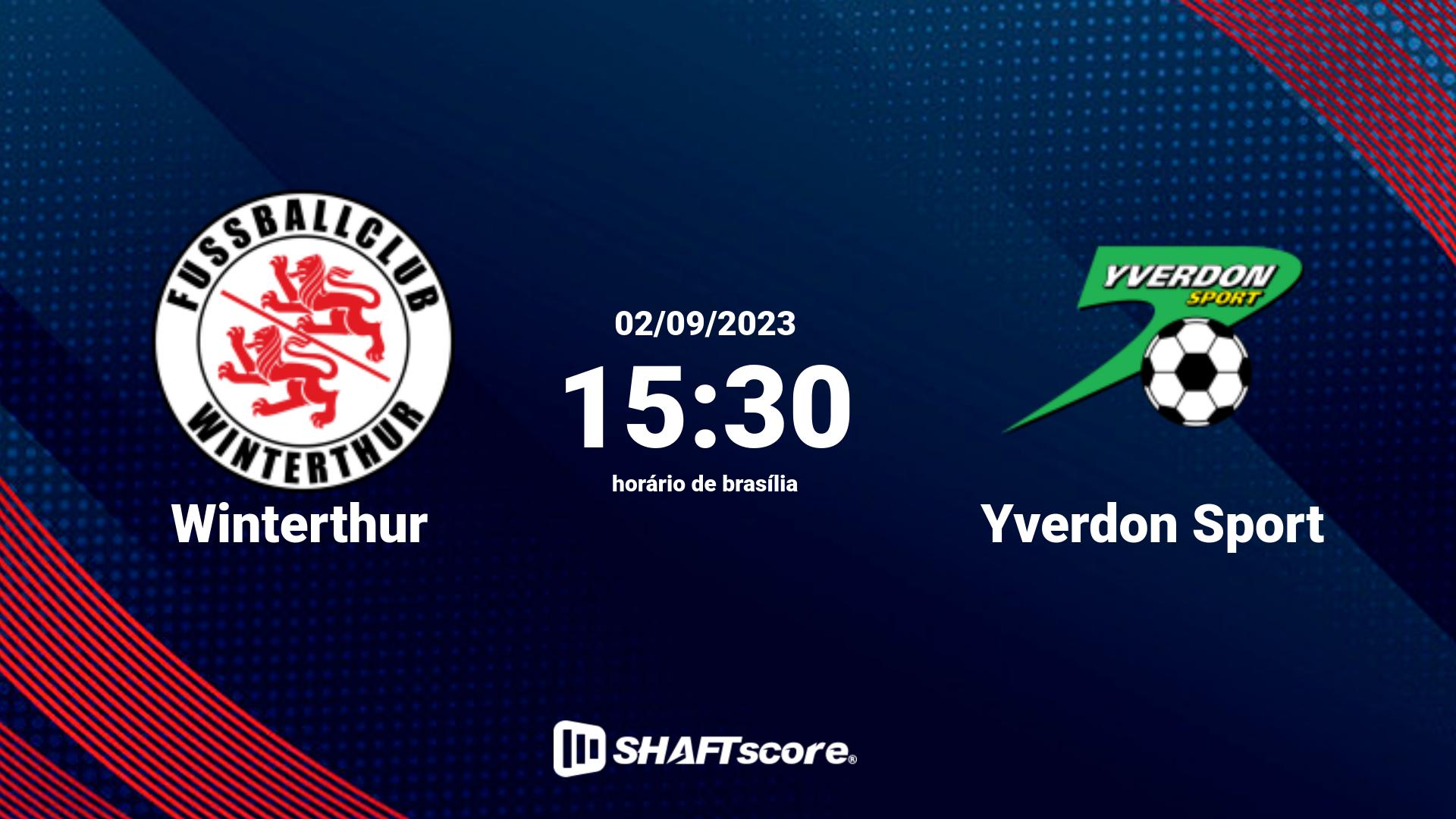 Estatísticas do jogo Winterthur vs Yverdon Sport 02.09 15:30