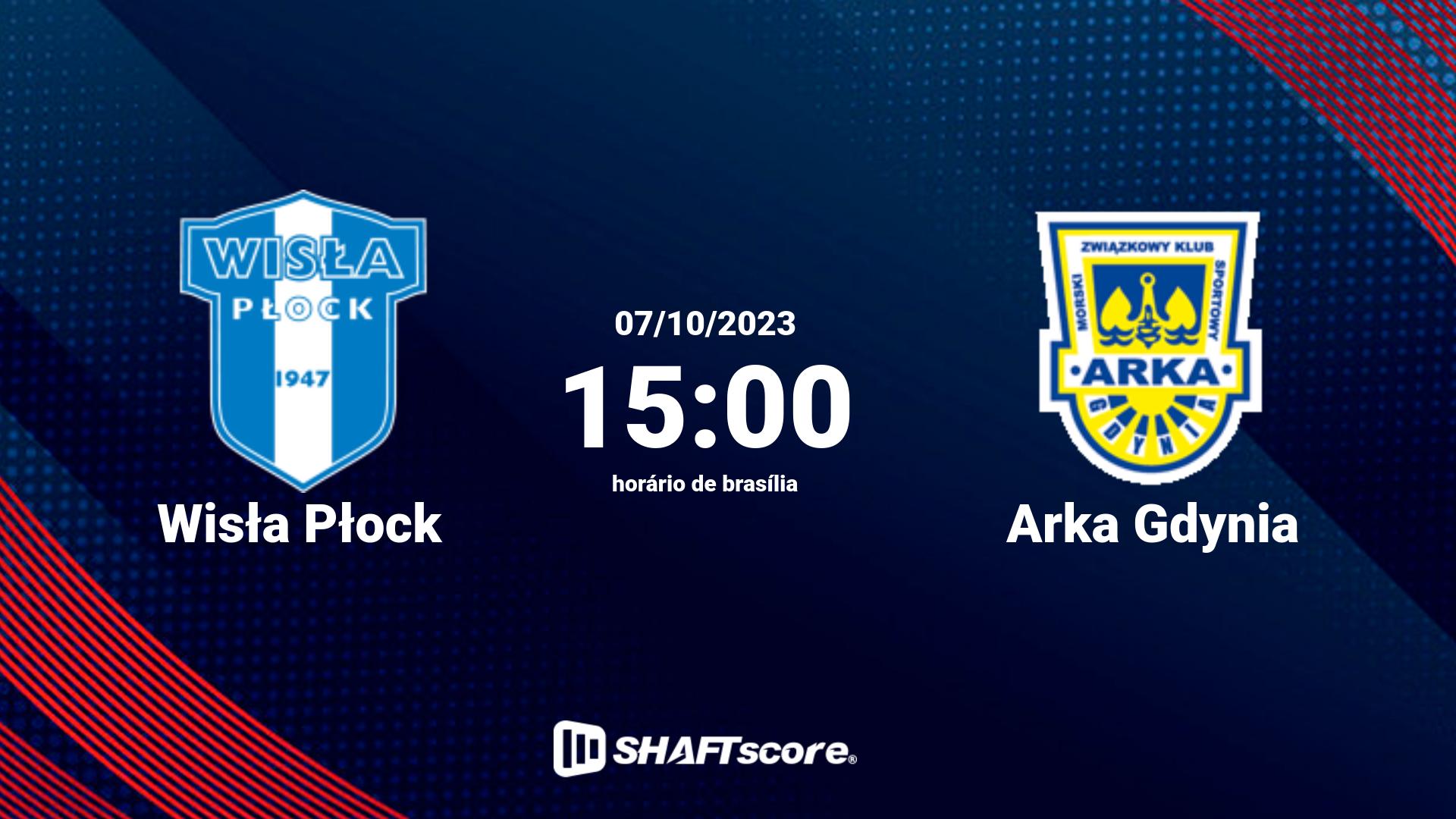 Estatísticas do jogo Wisła Płock vs Arka Gdynia 07.10 15:00