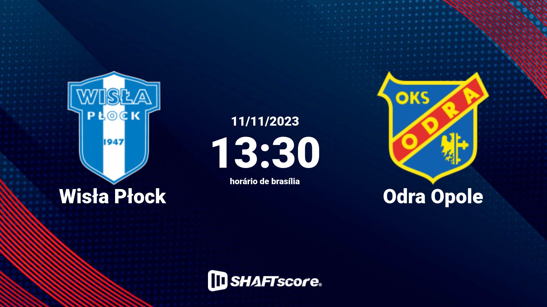 Estatísticas do jogo Wisła Płock vs Odra Opole 11.11 13:30