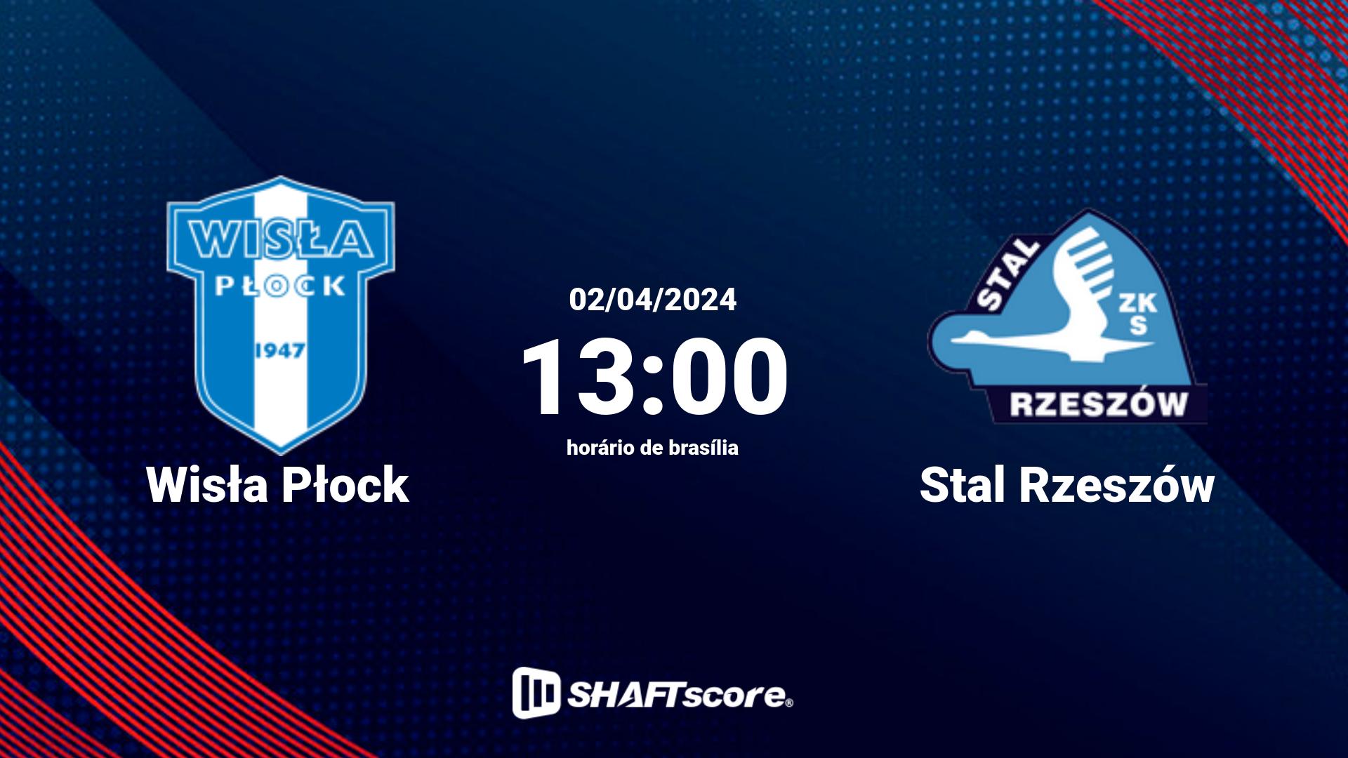 Estatísticas do jogo Wisła Płock vs Stal Rzeszów 02.04 13:00