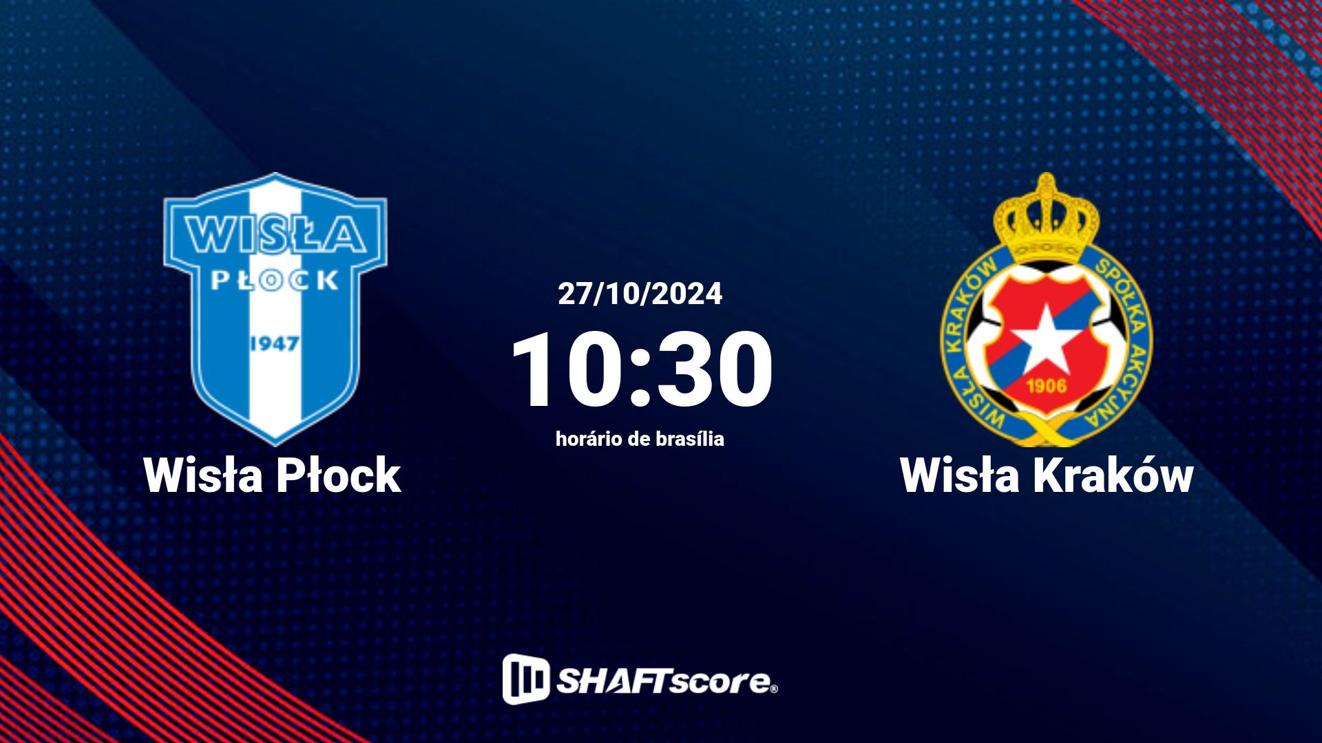 Estatísticas do jogo Wisła Płock vs Wisła Kraków 27.10 10:30