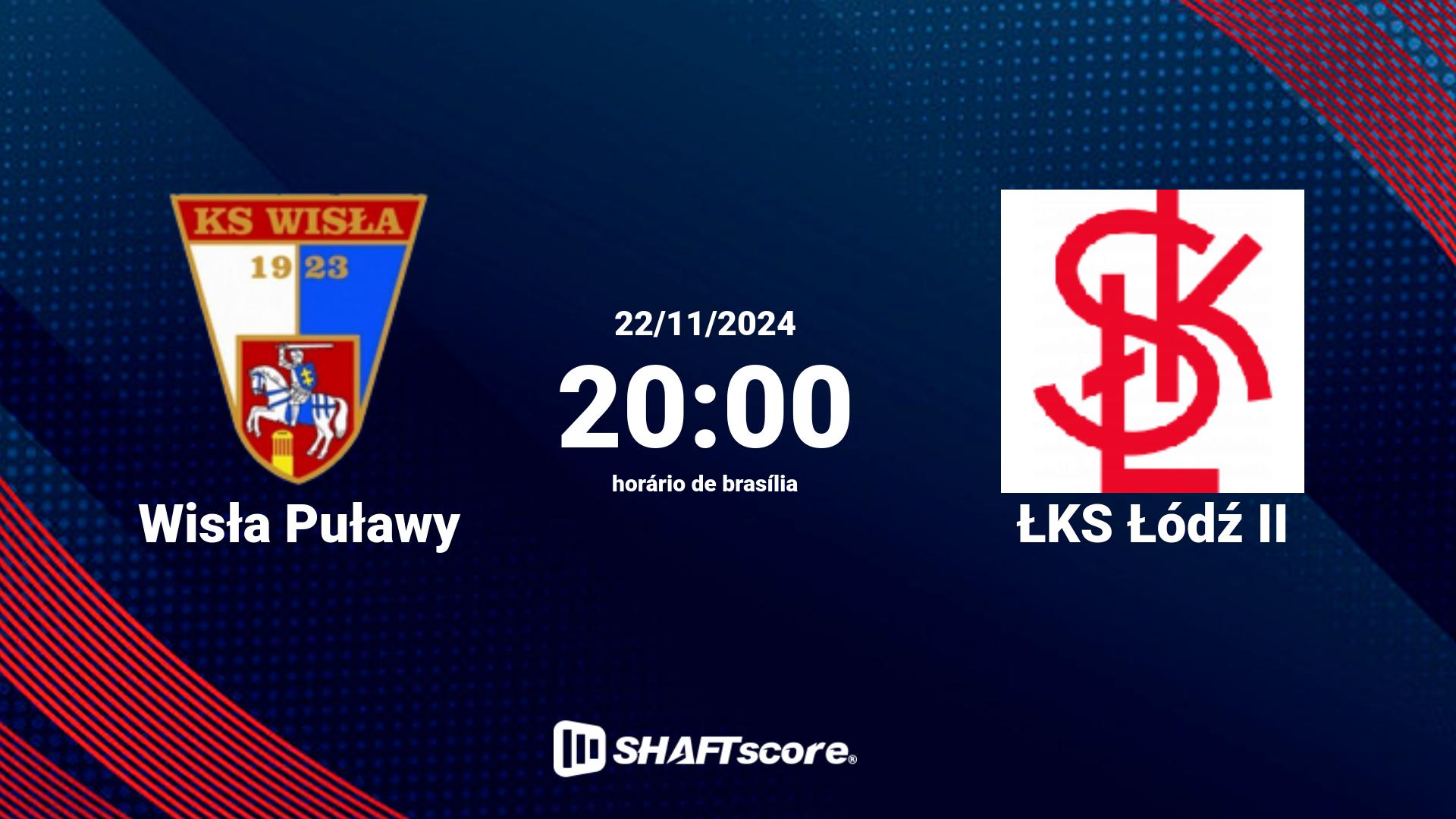 Estatísticas do jogo Wisła Puławy vs ŁKS Łódź II 22.11 20:00