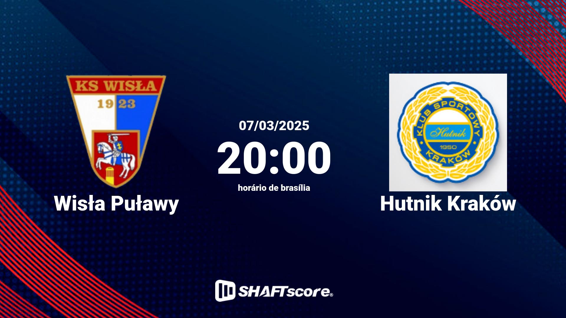 Estatísticas do jogo Wisła Puławy vs Hutnik Kraków 07.03 20:00