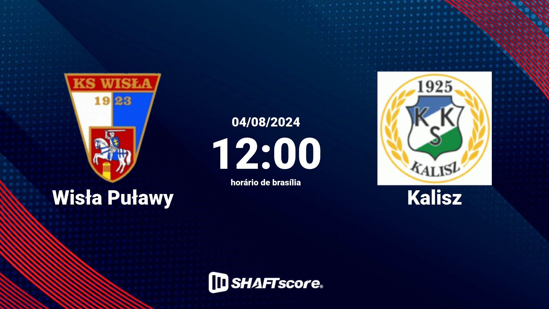 Estatísticas do jogo Wisła Puławy vs Kalisz 04.08 12:00