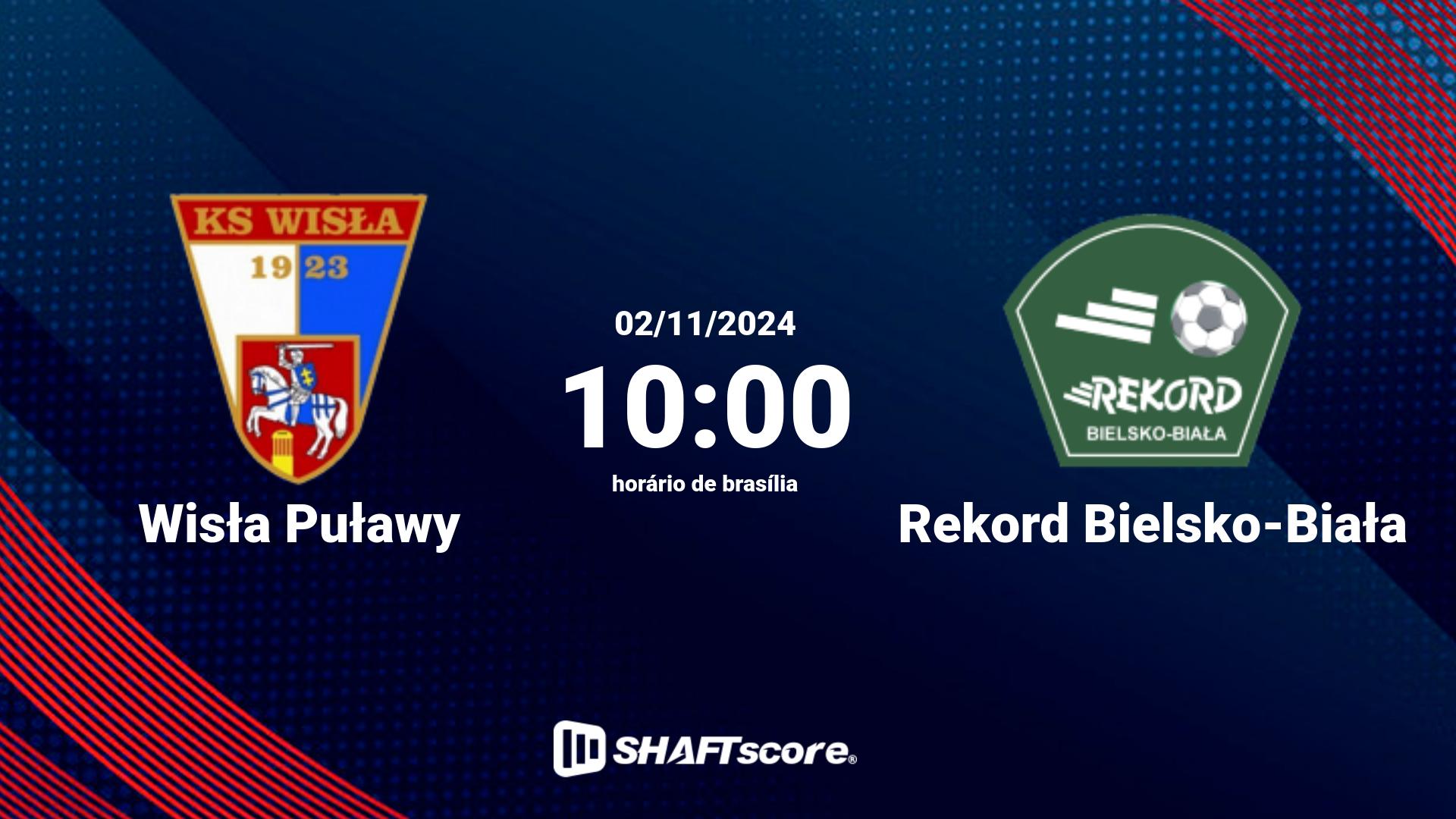 Estatísticas do jogo Wisła Puławy vs Rekord Bielsko-Biała 02.11 10:00