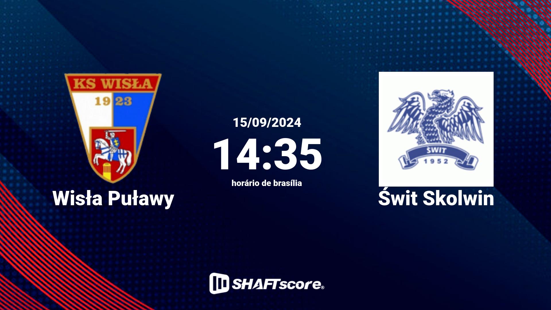 Estatísticas do jogo Wisła Puławy vs Świt Skolwin 15.09 14:35