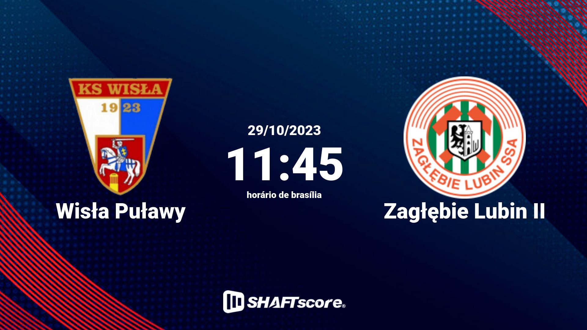 Estatísticas do jogo Wisła Puławy vs Zagłębie Lubin II 29.10 11:45