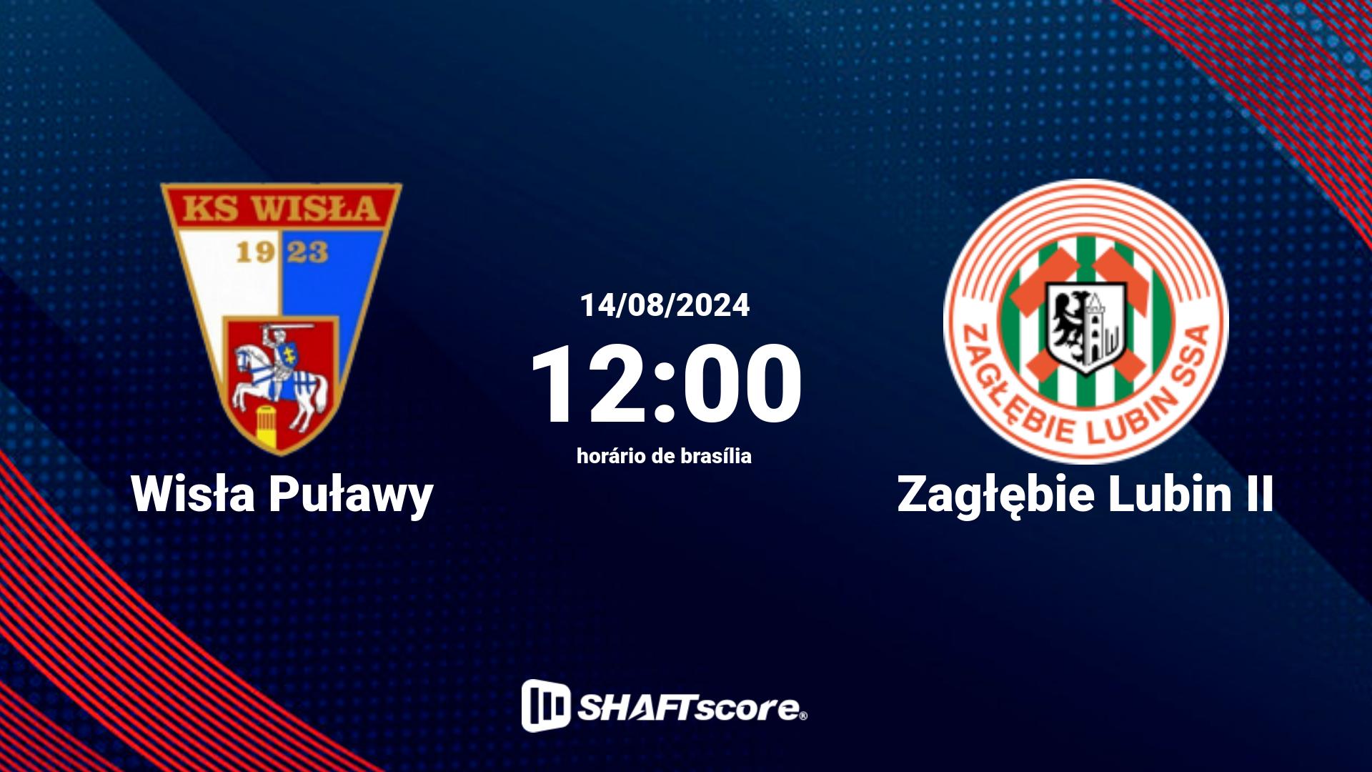 Estatísticas do jogo Wisła Puławy vs Zagłębie Lubin II 14.08 12:00