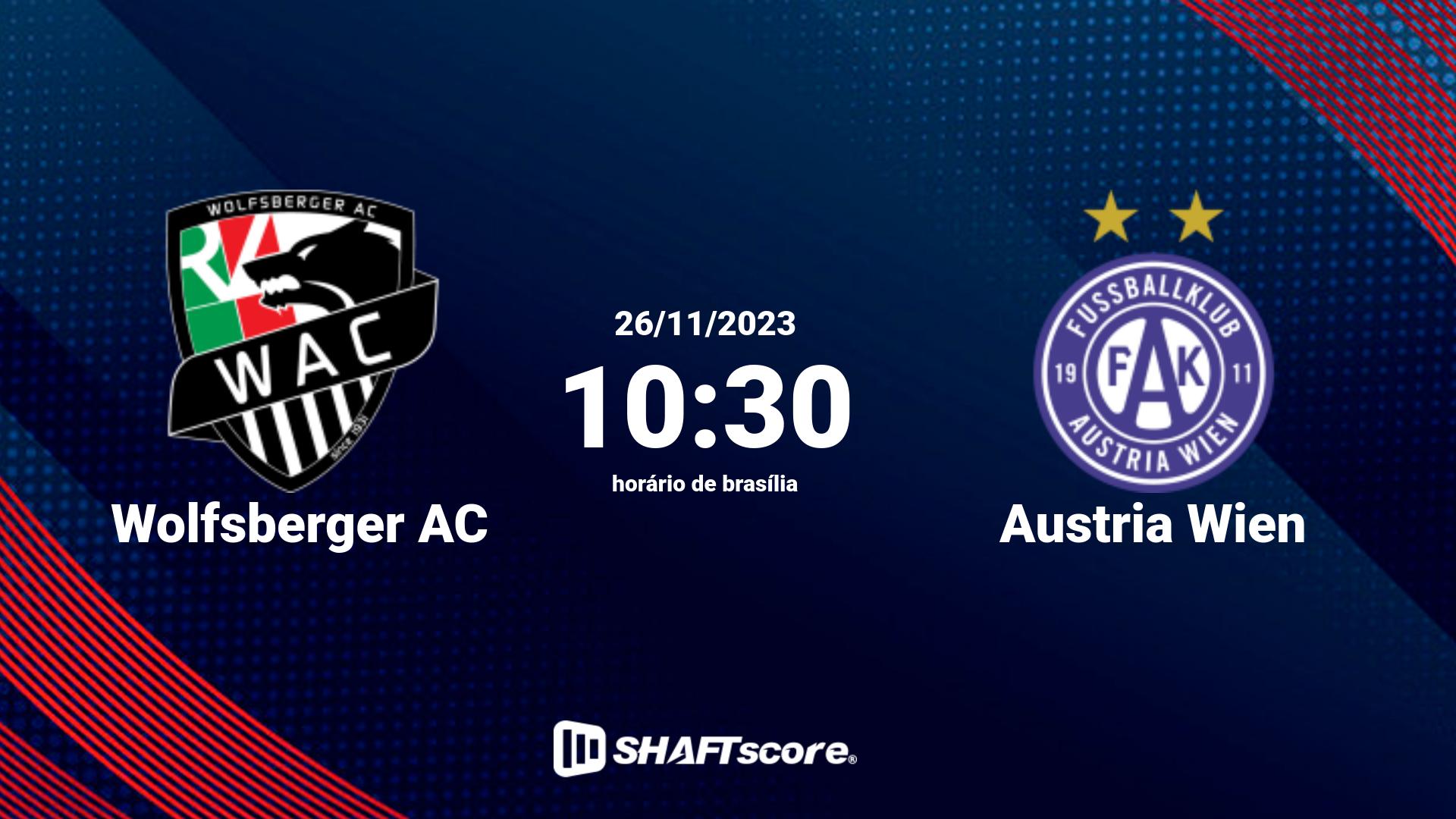 Estatísticas do jogo Wolfsberger AC vs Austria Wien 26.11 10:30