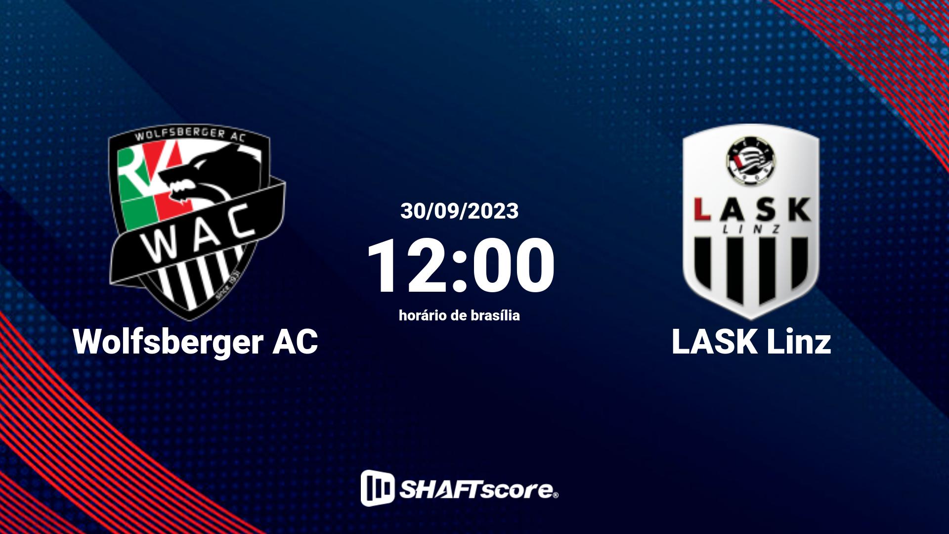 Estatísticas do jogo Wolfsberger AC vs LASK Linz 30.09 12:00