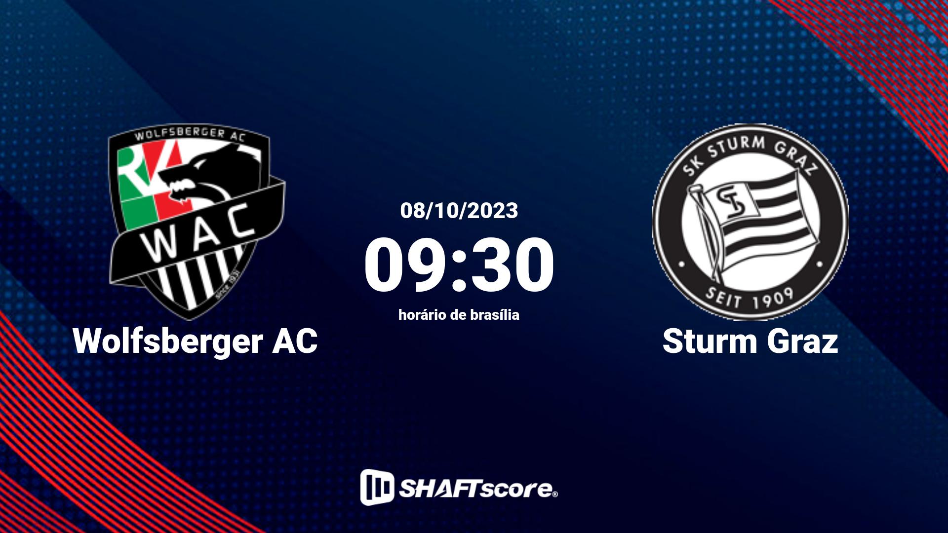 Estatísticas do jogo Wolfsberger AC vs Sturm Graz 08.10 09:30