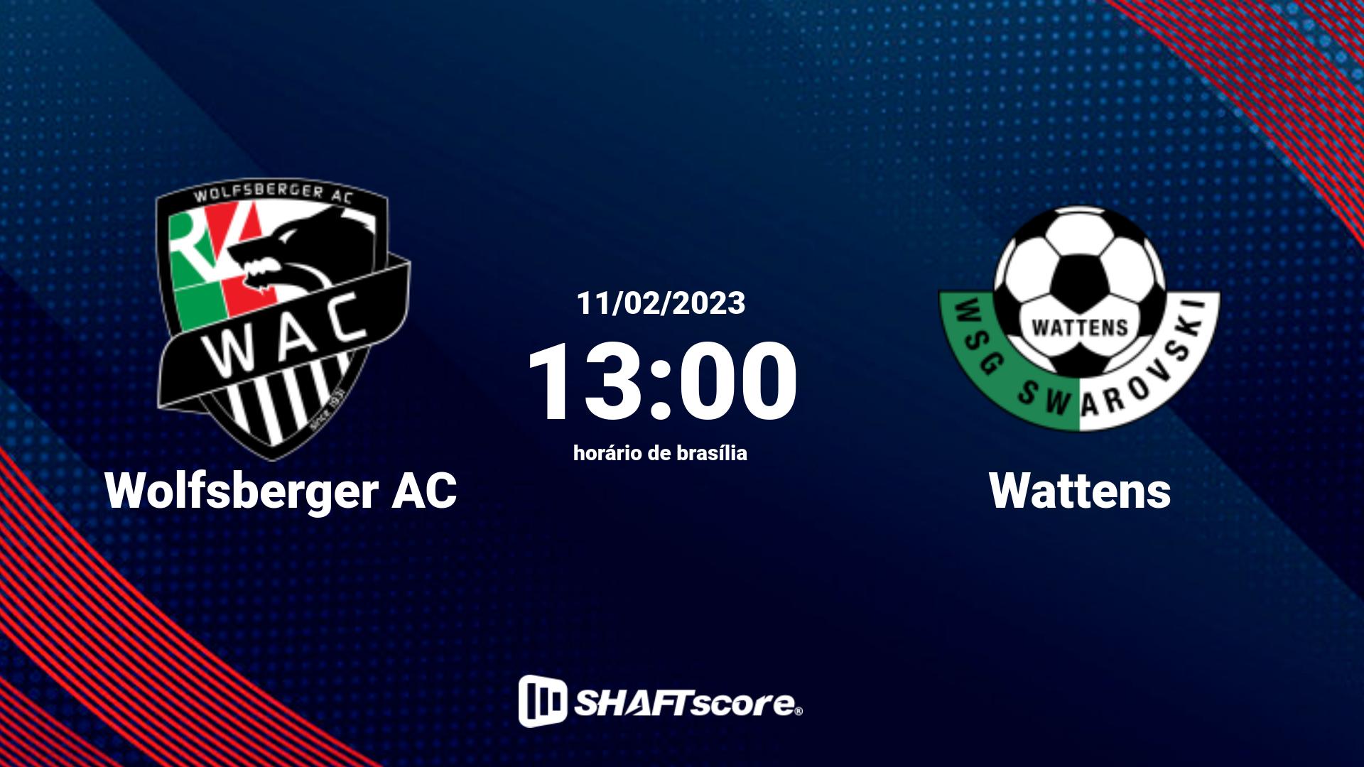 Estatísticas do jogo Wolfsberger AC vs Wattens 11.02 13:00