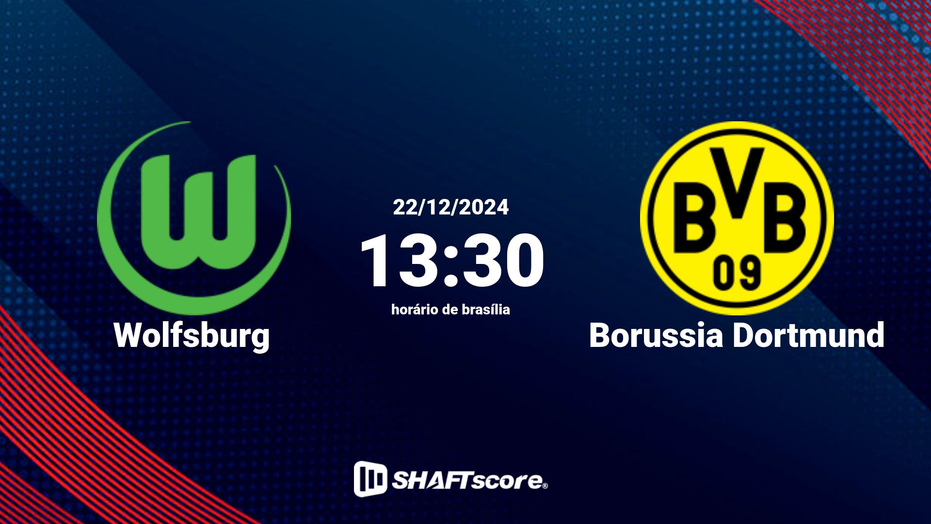 Estatísticas do jogo Wolfsburg vs Borussia Dortmund 22.12 13:30