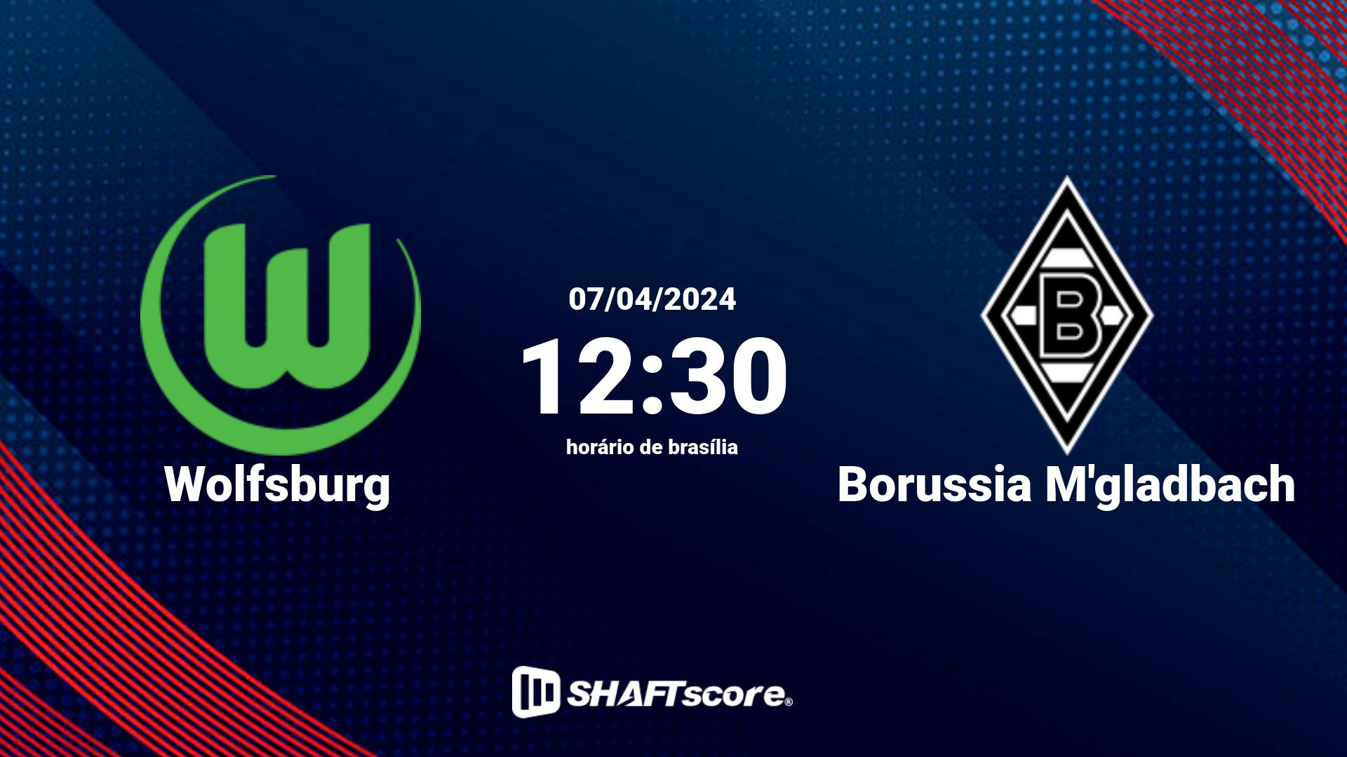 Estatísticas do jogo Wolfsburg vs Borussia M'gladbach 07.04 12:30