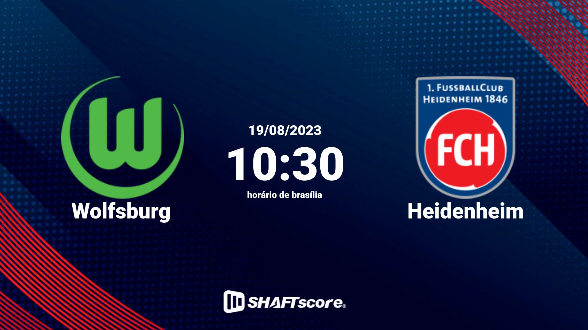 Estatísticas do jogo Wolfsburg vs Heidenheim 19.08 10:30