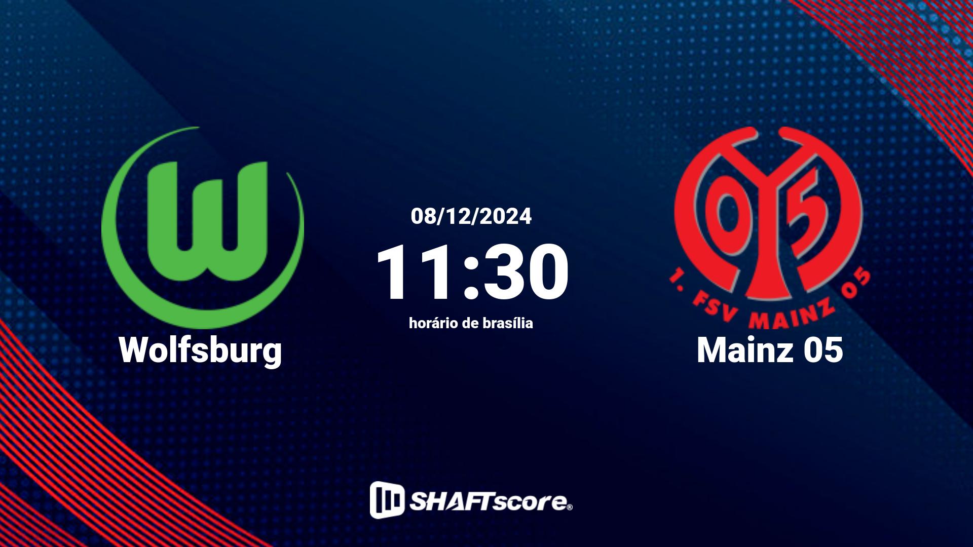 Estatísticas do jogo Wolfsburg vs Mainz 05 08.12 11:30