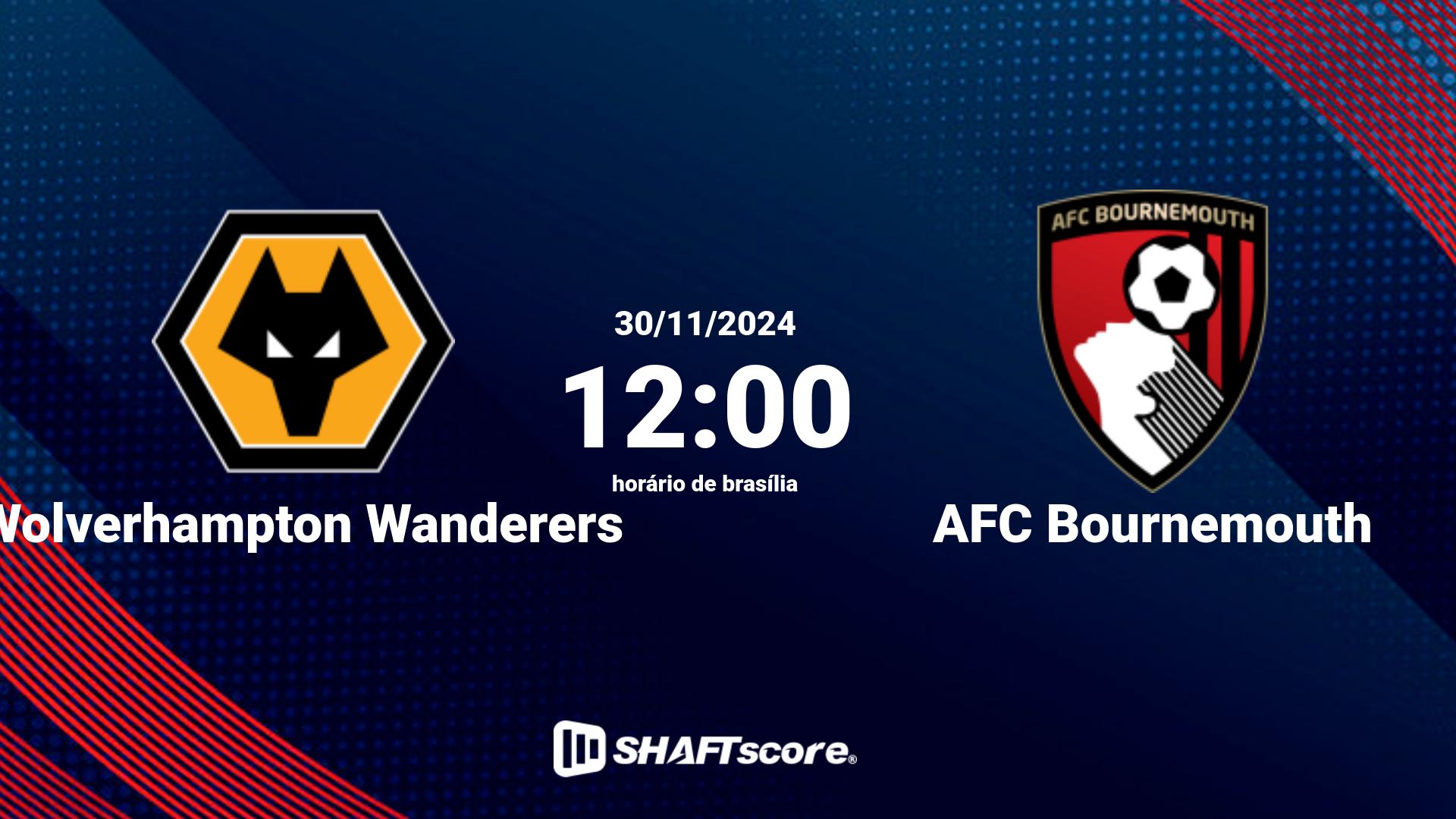 Estatísticas do jogo Wolverhampton Wanderers vs AFC Bournemouth 30.11 12:00