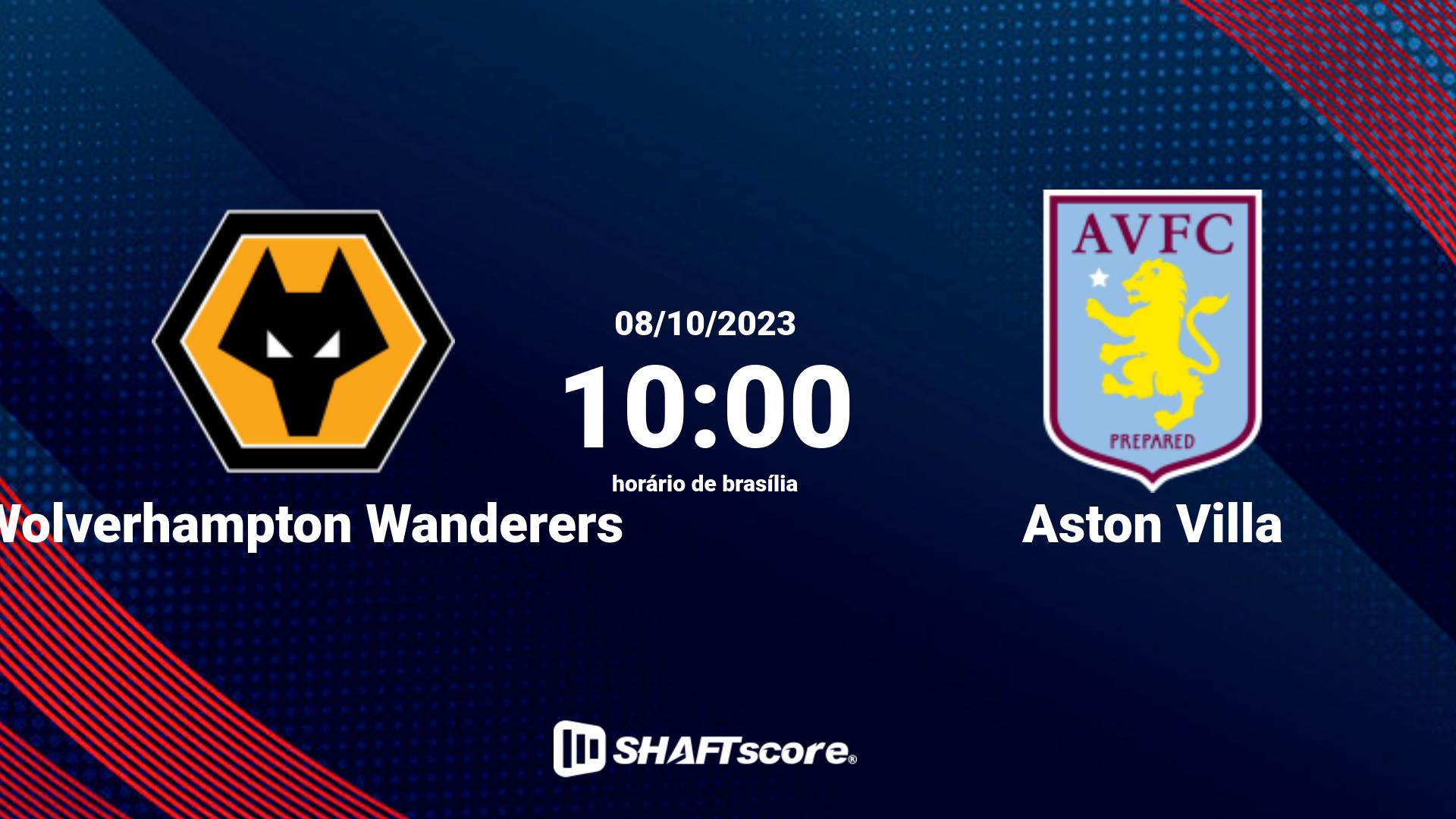 Estatísticas do jogo Wolverhampton Wanderers vs Aston Villa 08.10 10:00