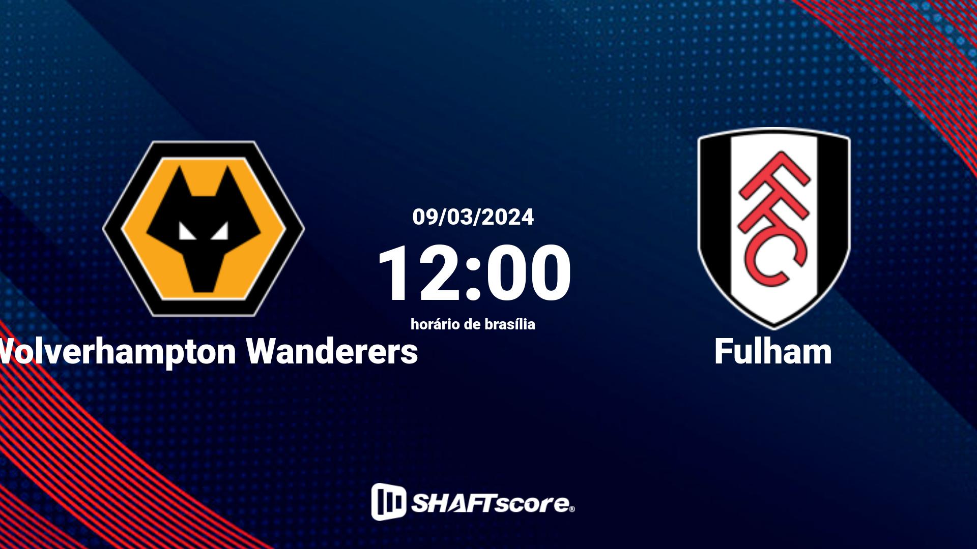 Estatísticas do jogo Wolverhampton Wanderers vs Fulham 09.03 12:00