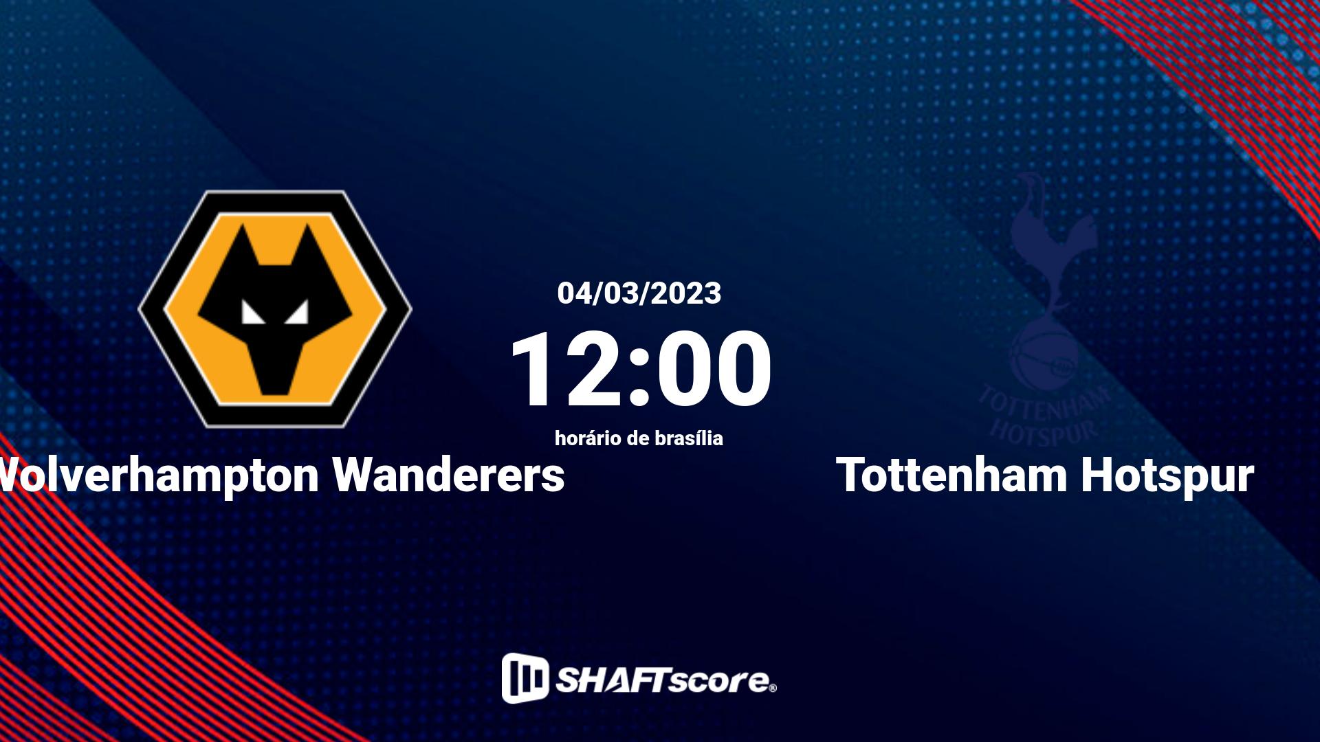 Estatísticas do jogo Wolverhampton Wanderers vs Tottenham Hotspur 04.03 12:00