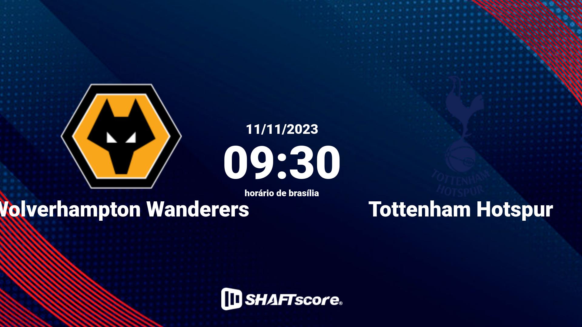 Estatísticas do jogo Wolverhampton Wanderers vs Tottenham Hotspur 11.11 09:30