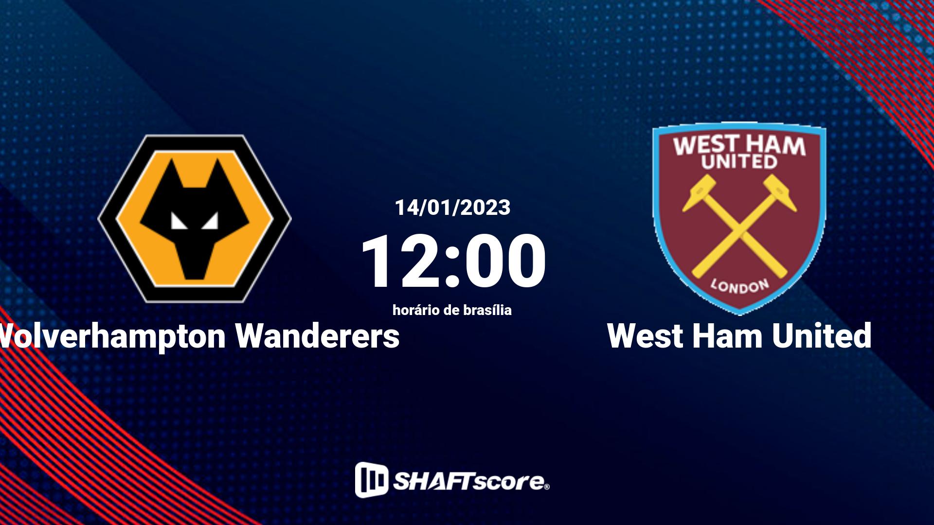 Estatísticas do jogo Wolverhampton Wanderers vs West Ham United 14.01 12:00