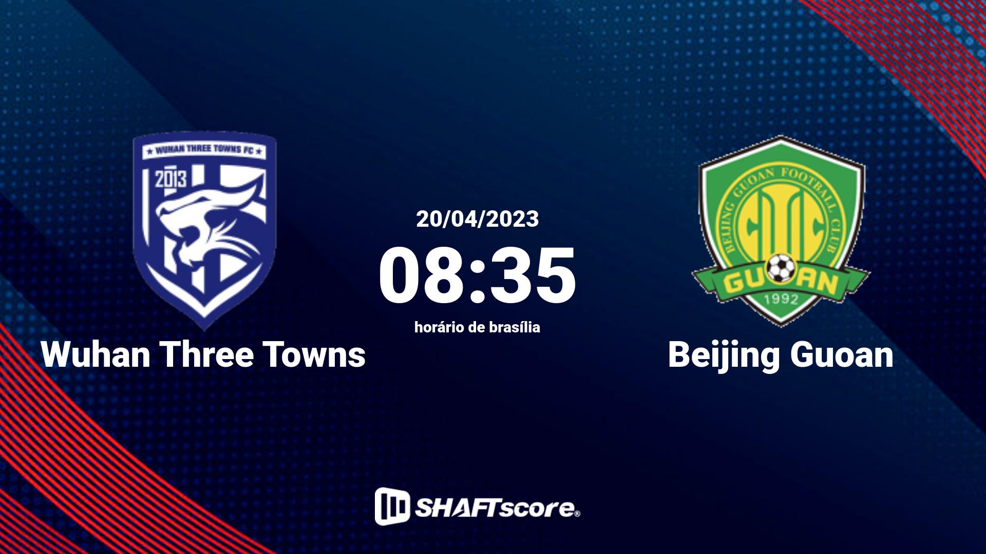 Estatísticas do jogo Wuhan Three Towns vs Beijing Guoan 20.04 08:35