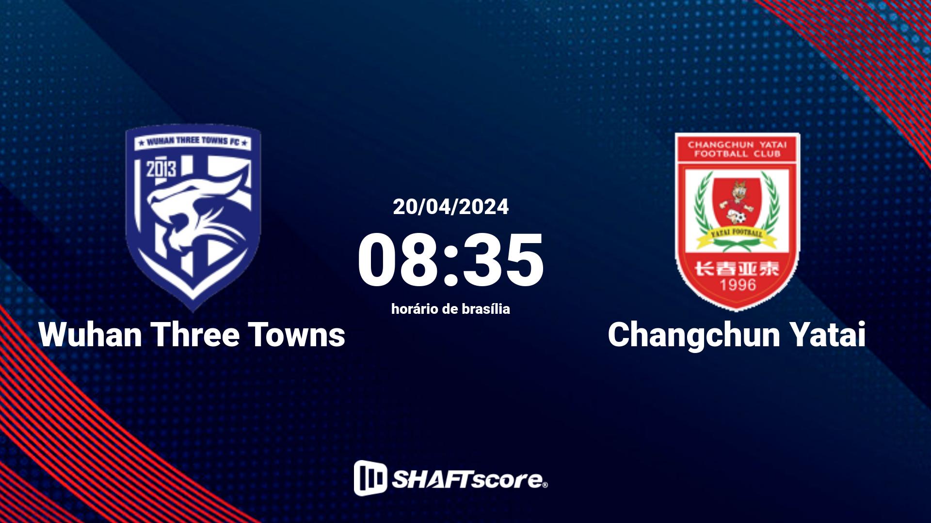 Estatísticas do jogo Wuhan Three Towns vs Changchun Yatai 20.04 08:35