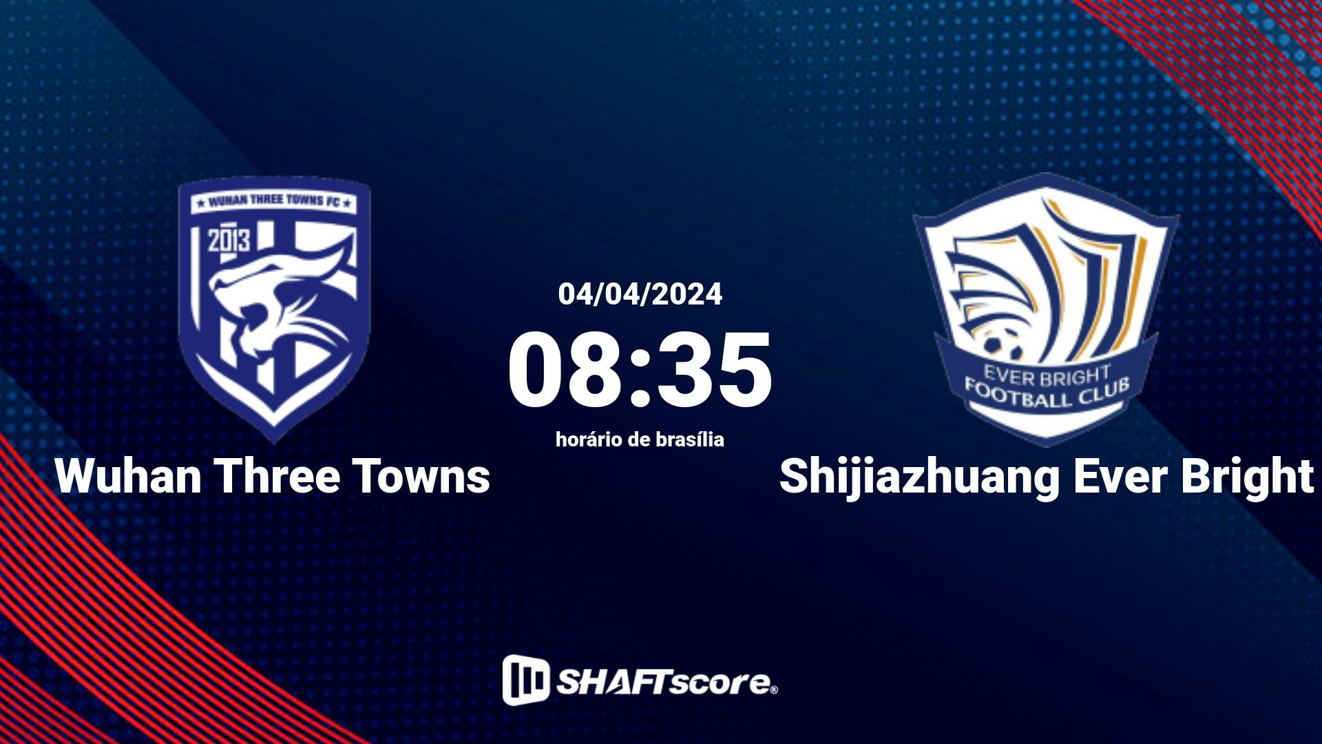 Estatísticas do jogo Wuhan Three Towns vs Shijiazhuang Ever Bright 04.04 08:35