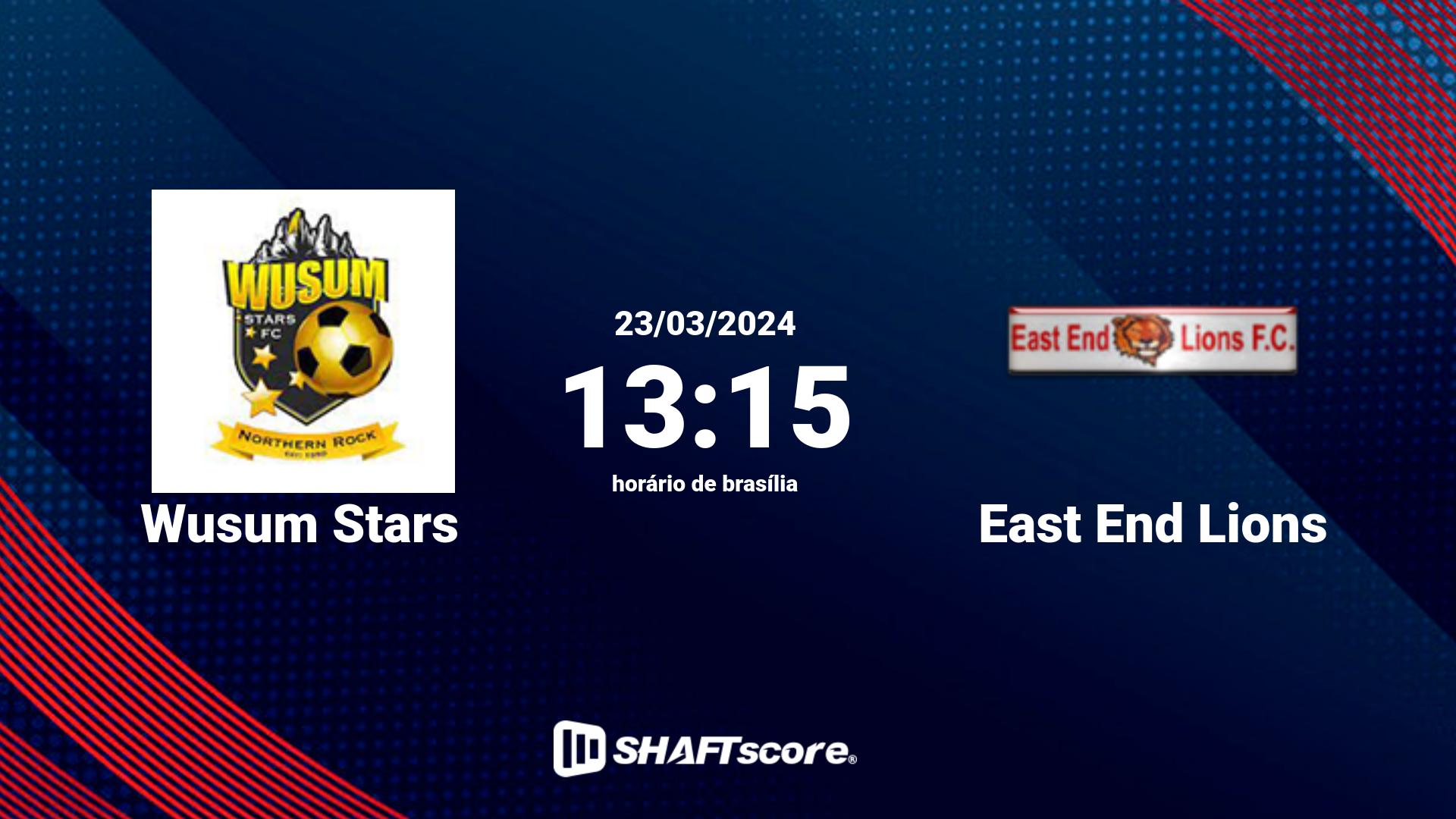 Estatísticas do jogo Wusum Stars vs East End Lions 23.03 13:15