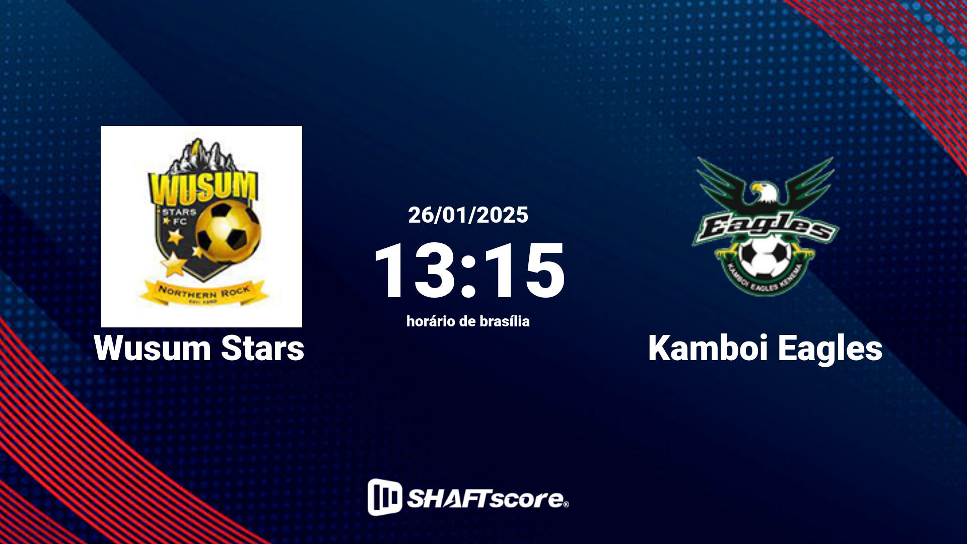 Estatísticas do jogo Wusum Stars vs Kamboi Eagles 26.01 13:15