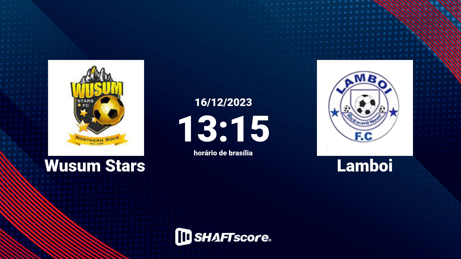 Estatísticas do jogo Wusum Stars vs Lamboi 16.12 13:15