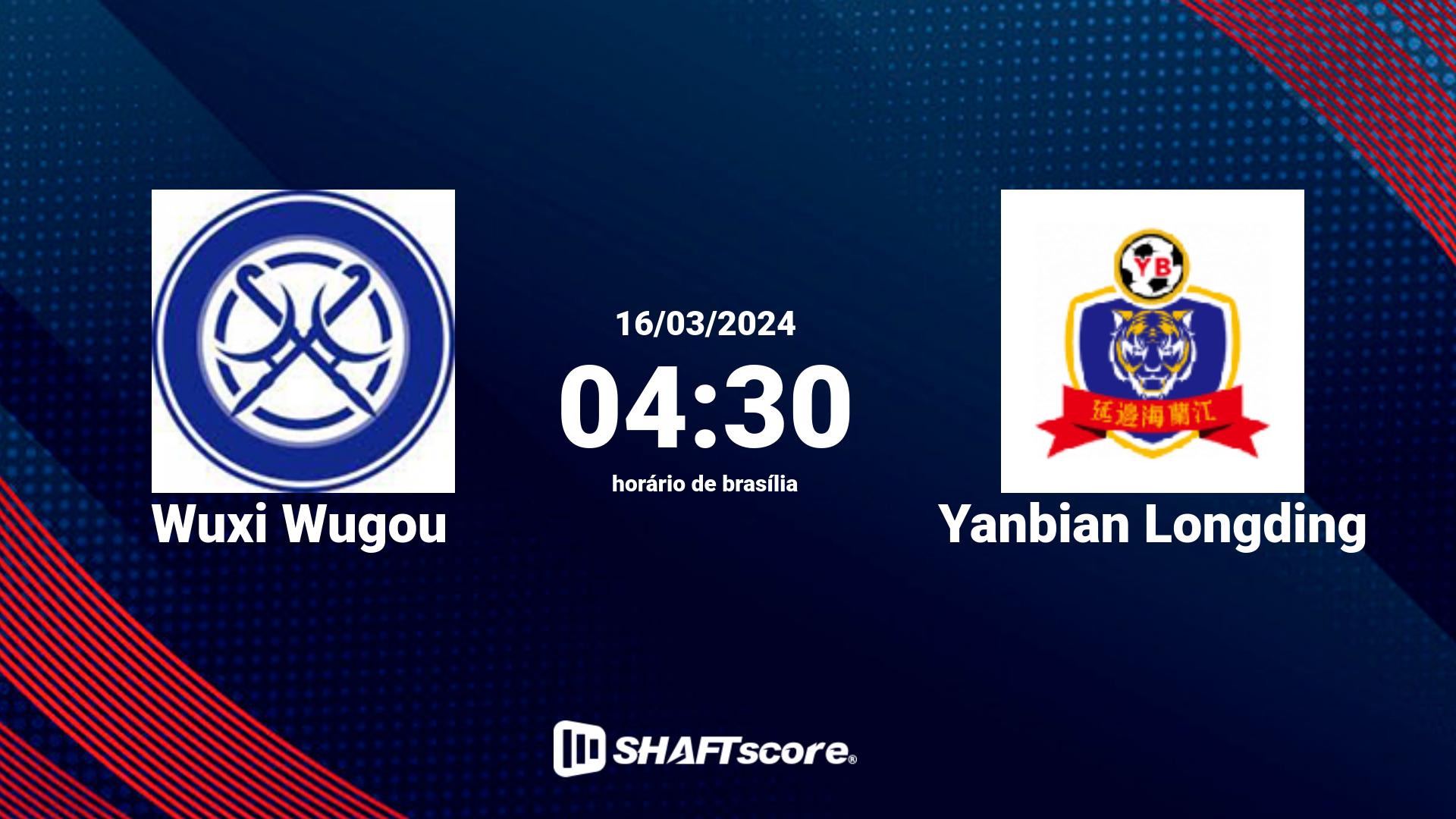 Estatísticas do jogo Wuxi Wugou vs Yanbian Longding 16.03 04:30