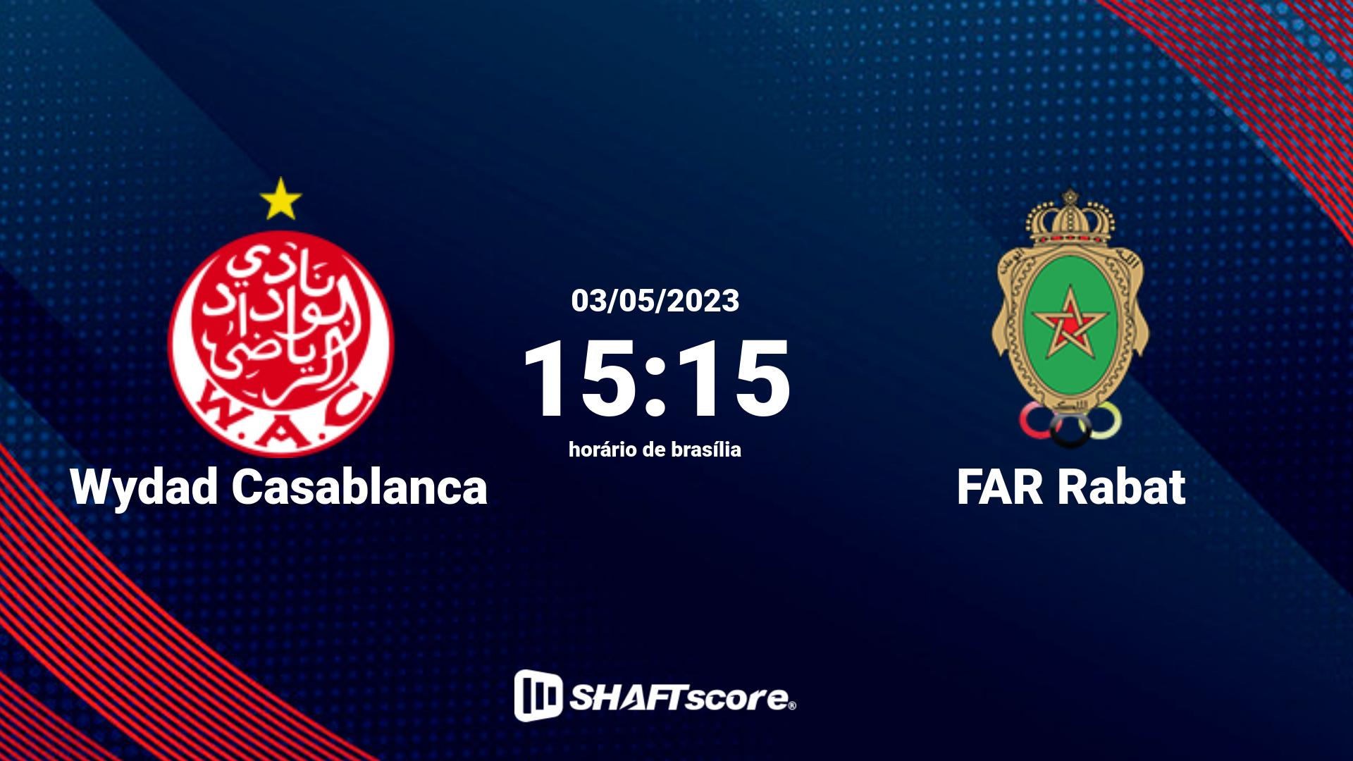 Estatísticas do jogo Wydad Casablanca vs FAR Rabat 03.05 15:15